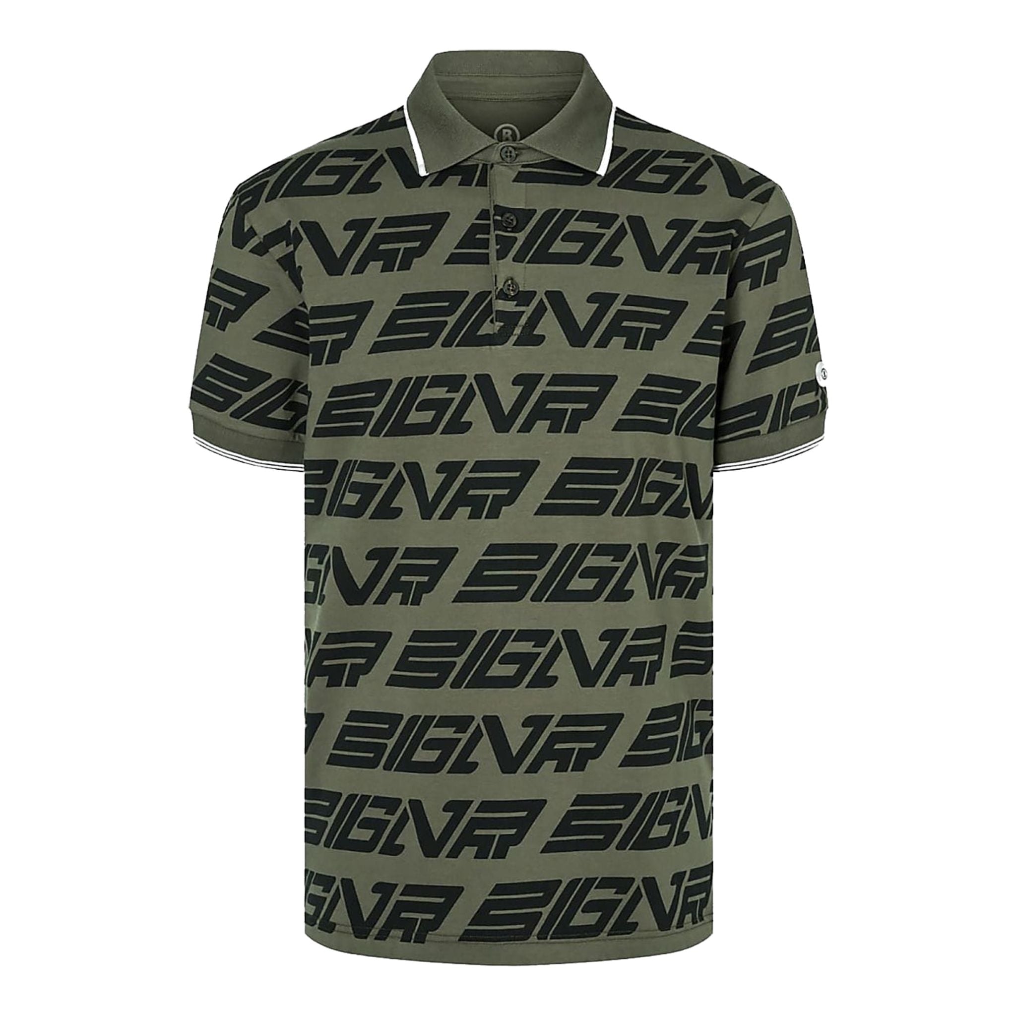 Polo Bogner M Roxas SS vert olive foncé pour homme
