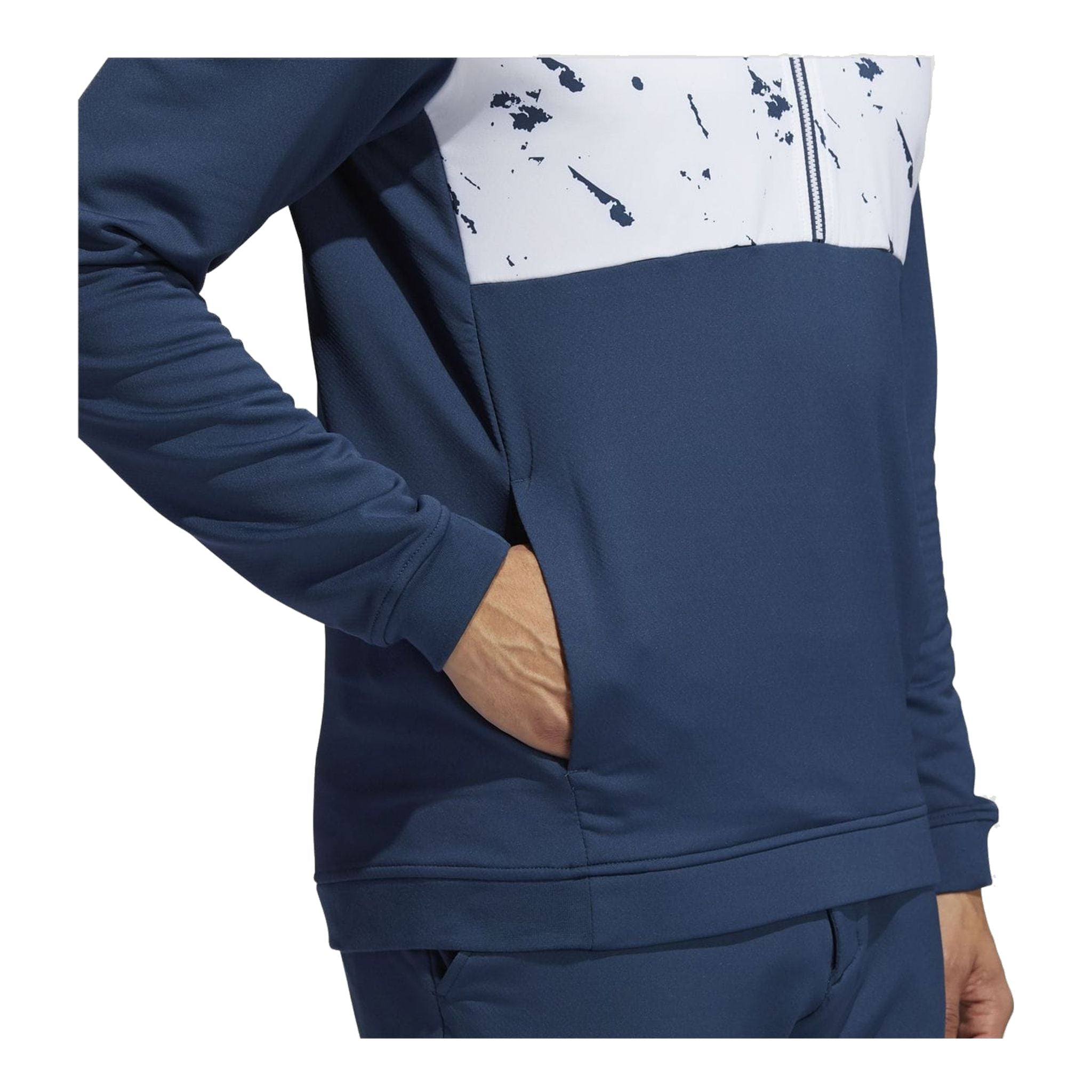 Anorak Adidas CRDY demi-zip bleu marine/blanc homme