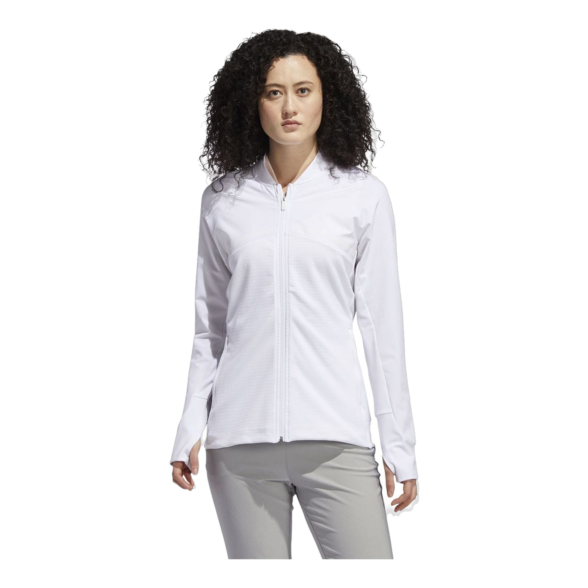 Veste Adidas Hybrid à fermeture éclair intégrale blanche pour femme