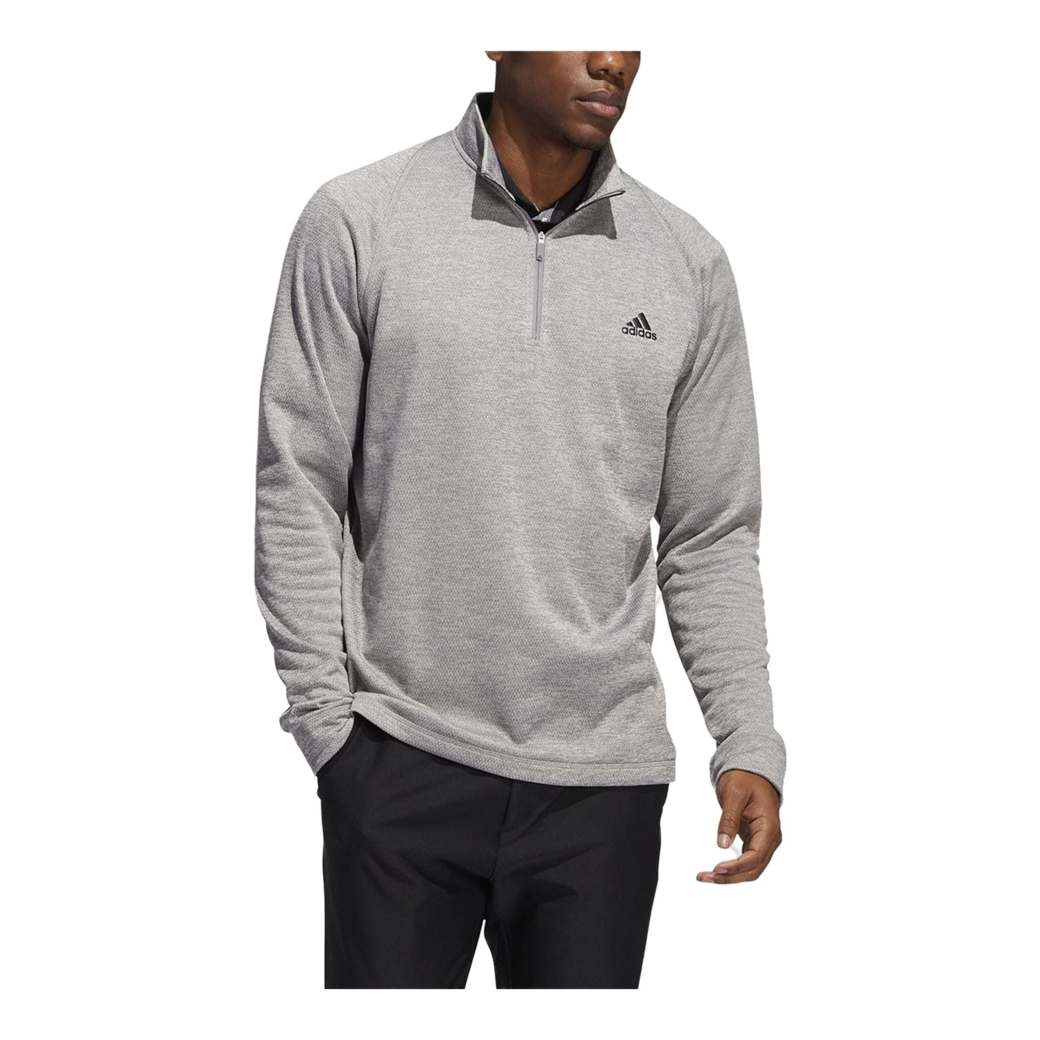 Pull mi-lourd à demi-zip Adidas gris pour homme