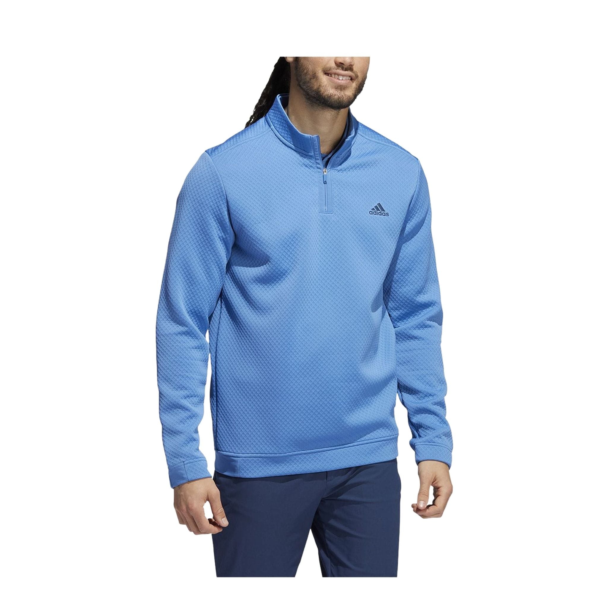 Pull Adidas DWR demi-zip bleu homme