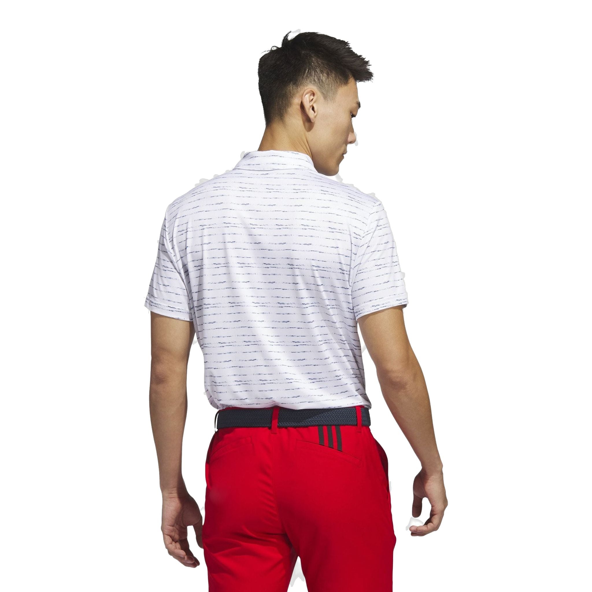 Polo zippé à rayures Adidas pour homme, blanc