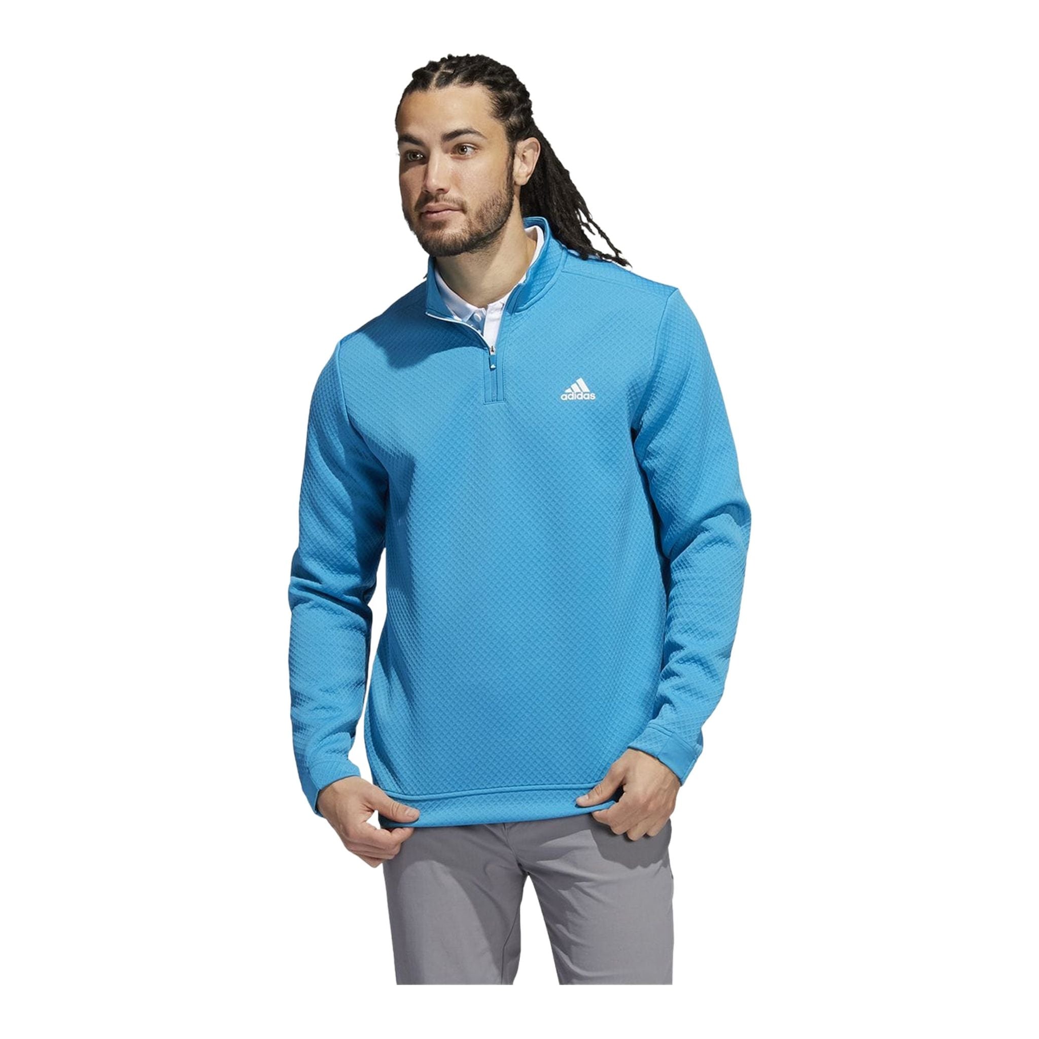 Pull Adidas DWR demi-zip turquoise pour homme
