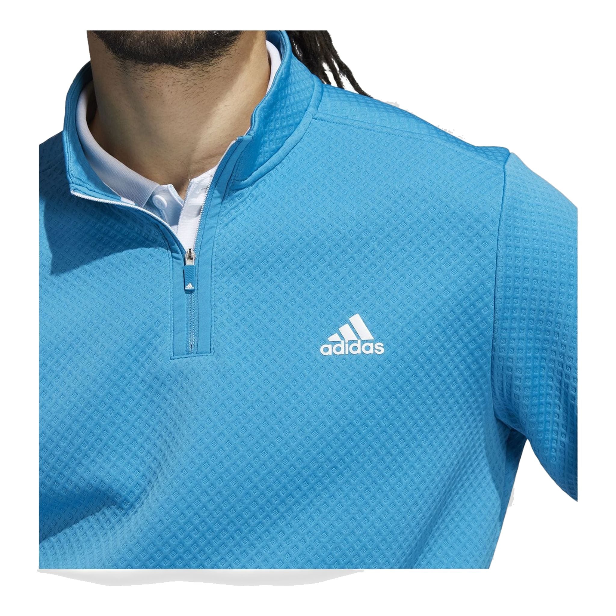 Pull Adidas DWR demi-zip turquoise pour homme