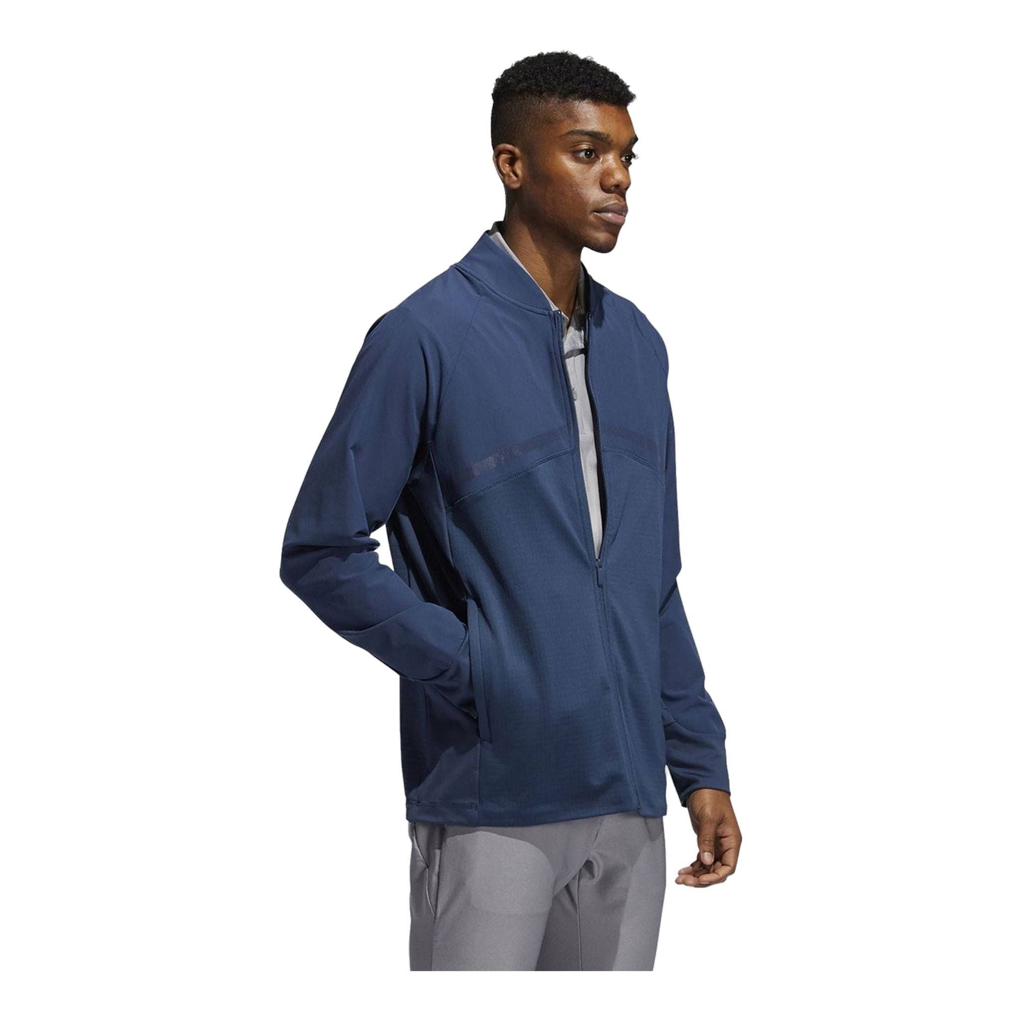 Veste Adidas Hybrid à fermeture éclair intégrale bleu marine pour homme