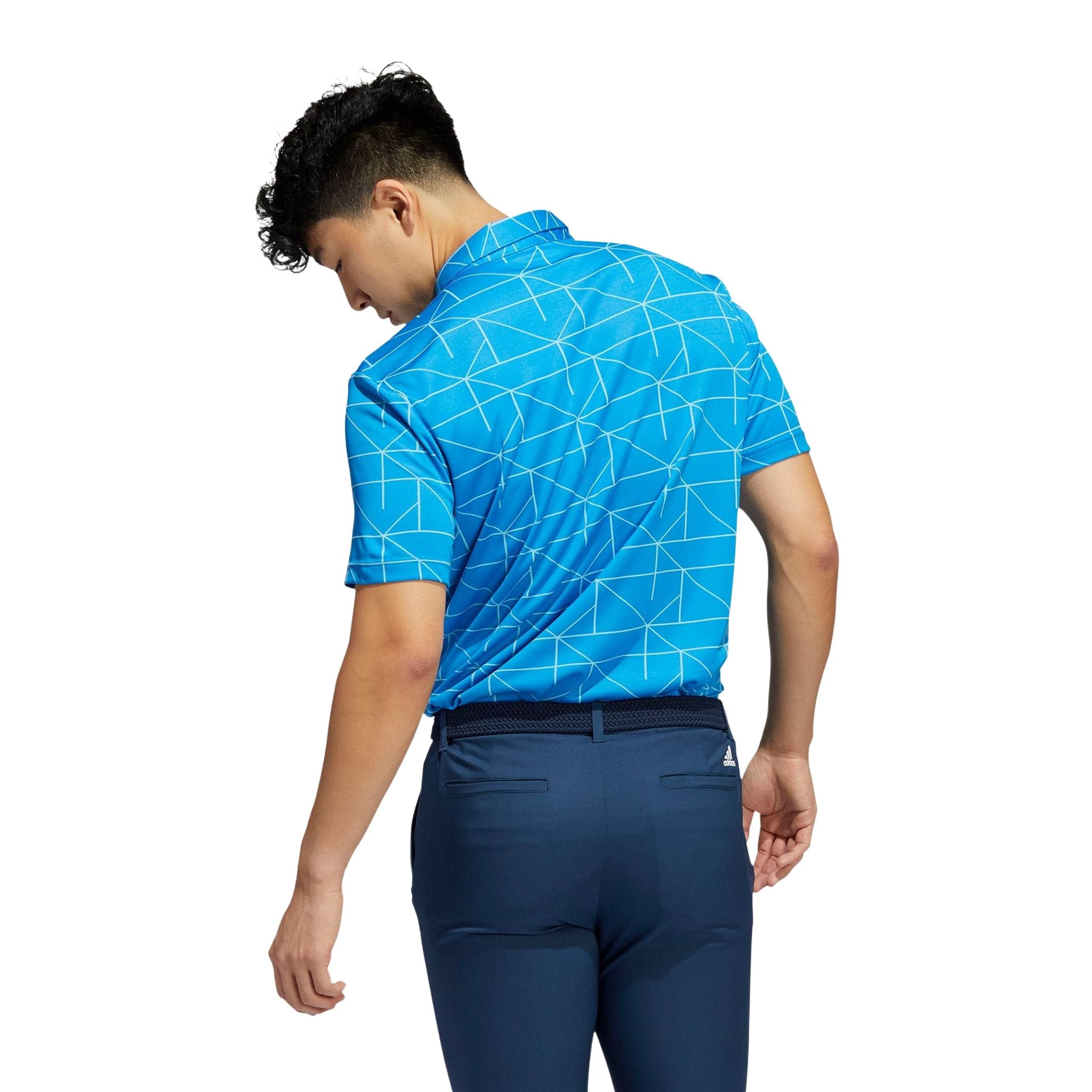 Polo Adidas M à lignes jacquard, bleu vif/semi-menthe vif, homme