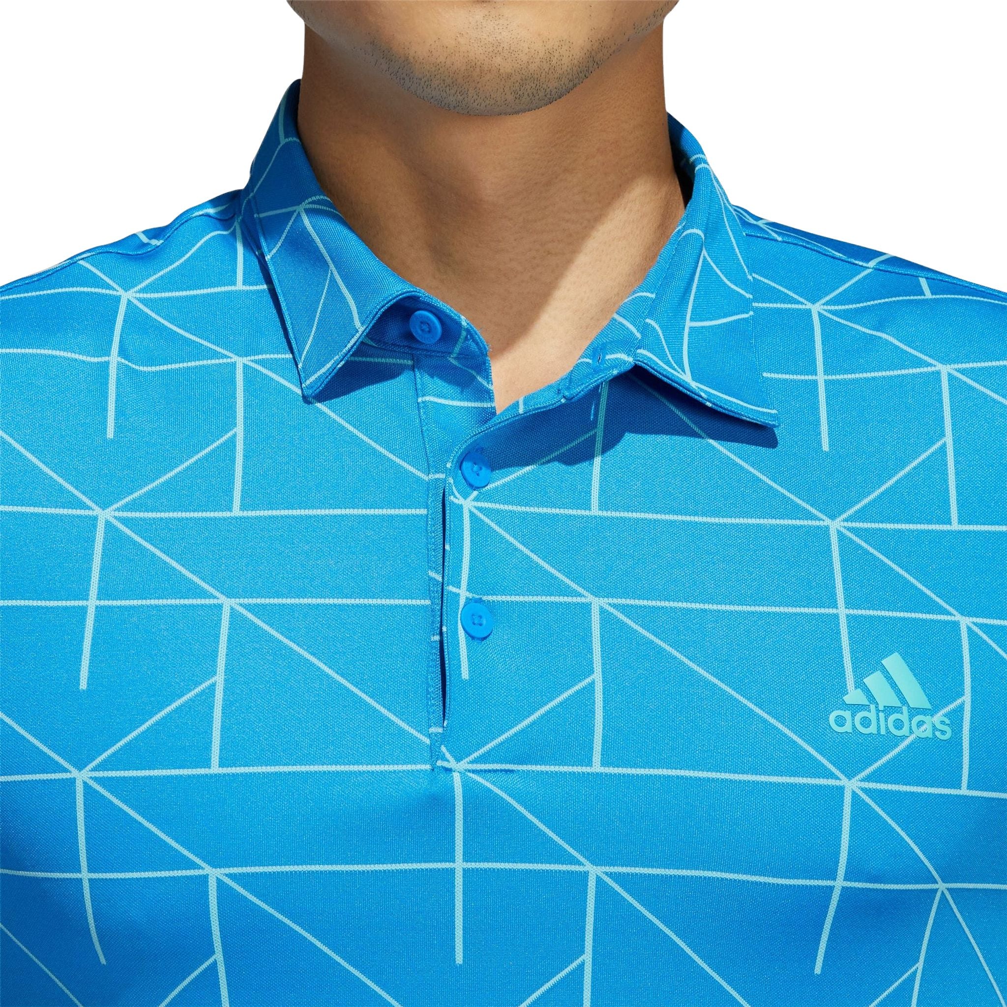Polo Adidas M à lignes jacquard, bleu vif/semi-menthe vif, homme