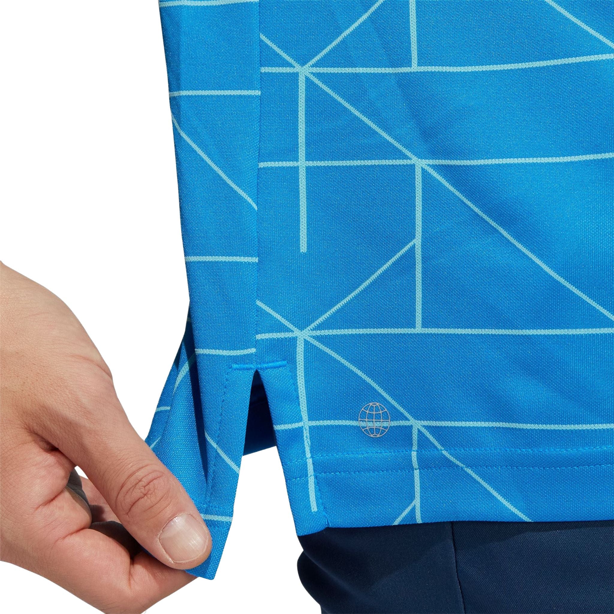 Polo Adidas M à lignes jacquard, bleu vif/semi-menthe vif, homme