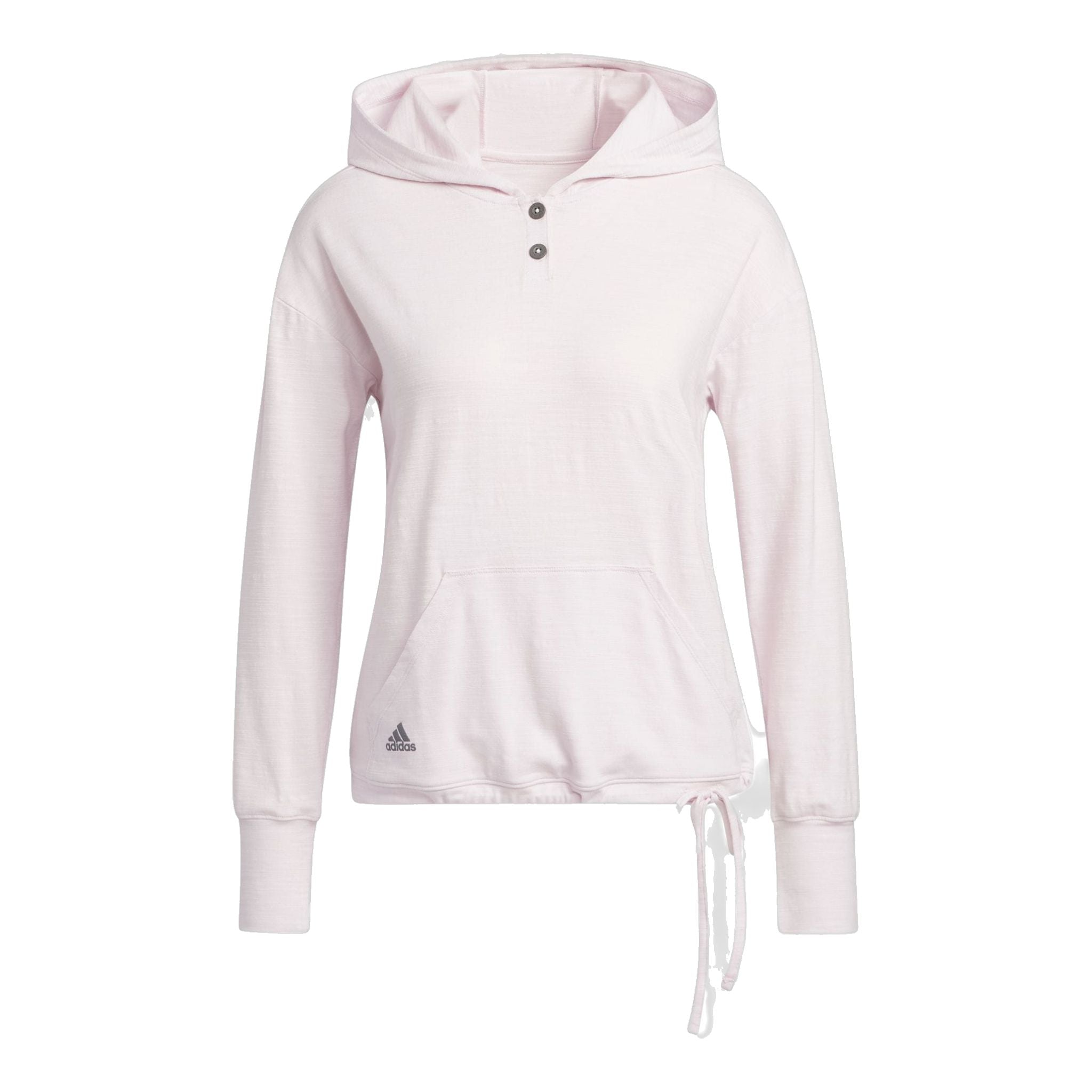Sweat à capuche Adidas W Essentials Slub rose pâle/blanc pour femme