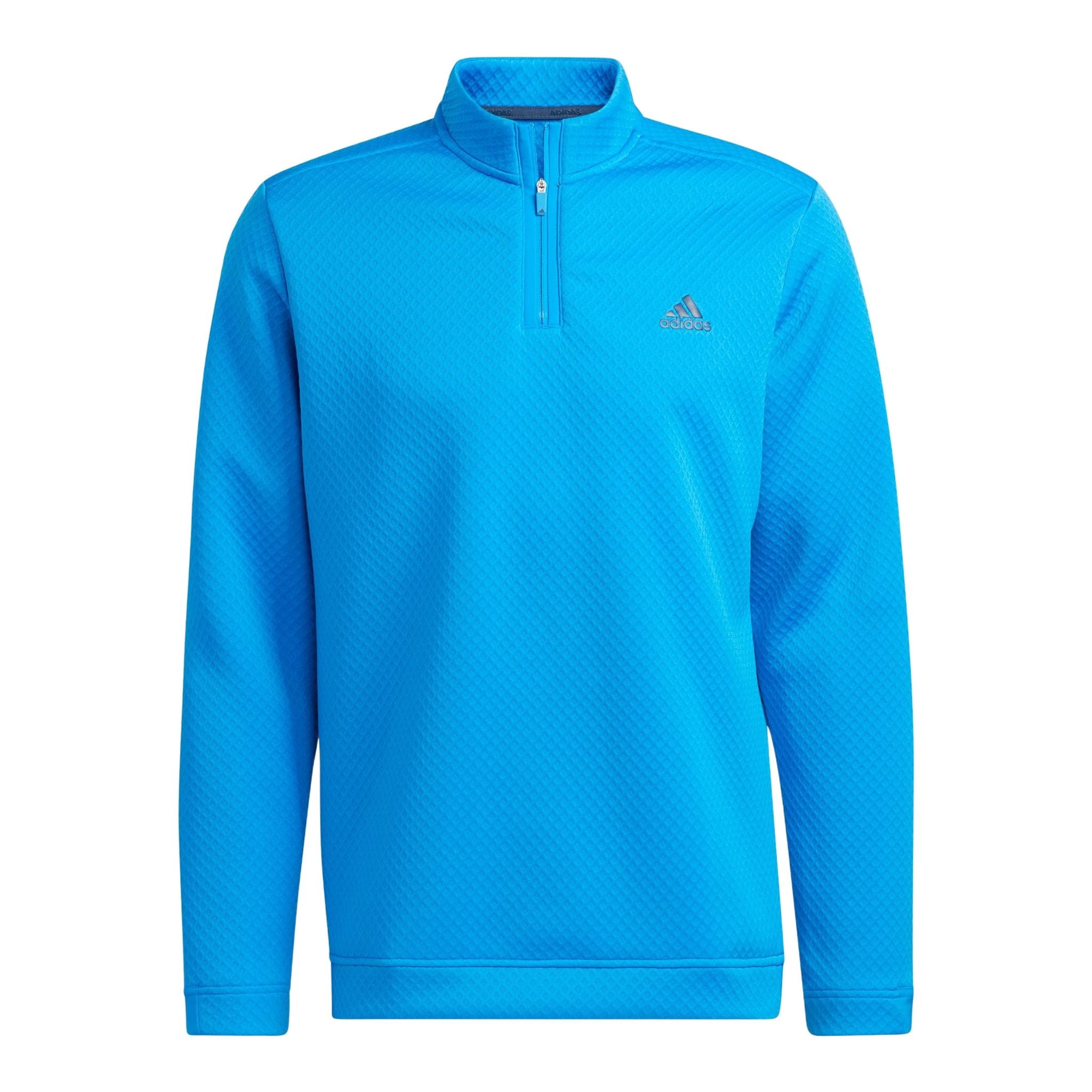 Pull Adidas M résistant à l'eau, fermeture éclair 1/4, bleu, pour homme