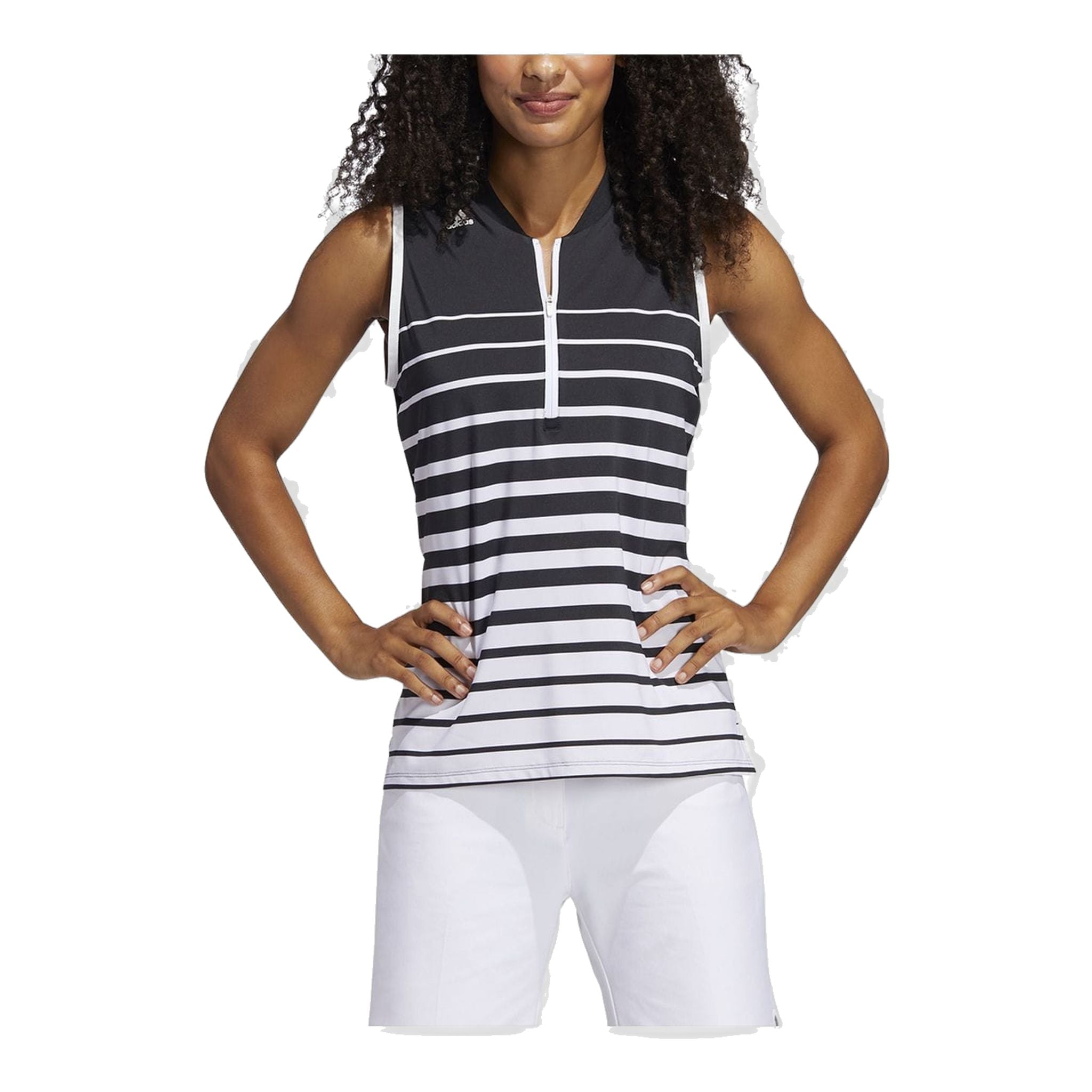 Polo Adidas W Engineered Stripe SL Noir/Blanc Femme