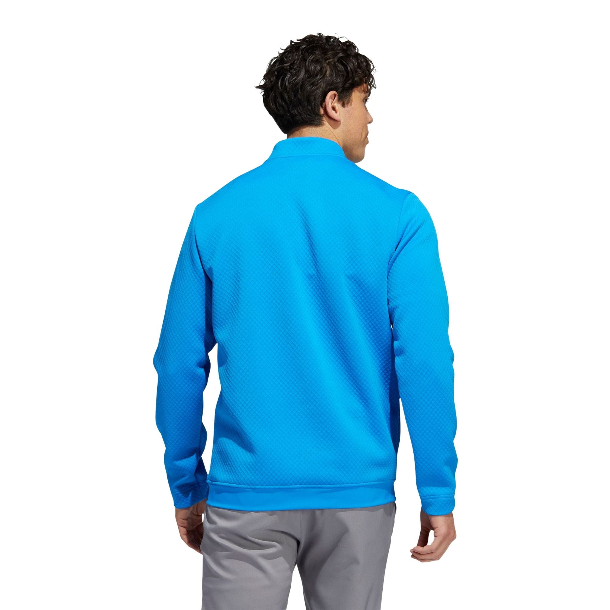 Pull Adidas M résistant à l'eau, fermeture éclair 1/4, bleu, pour homme