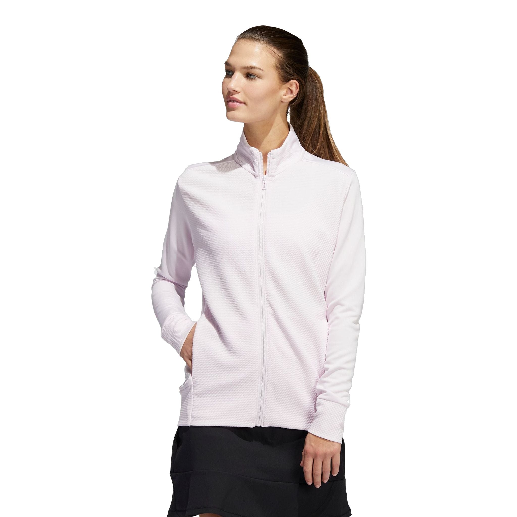 Veste Adidas W Texture à fermeture éclair intégrale rose pâle pour femme