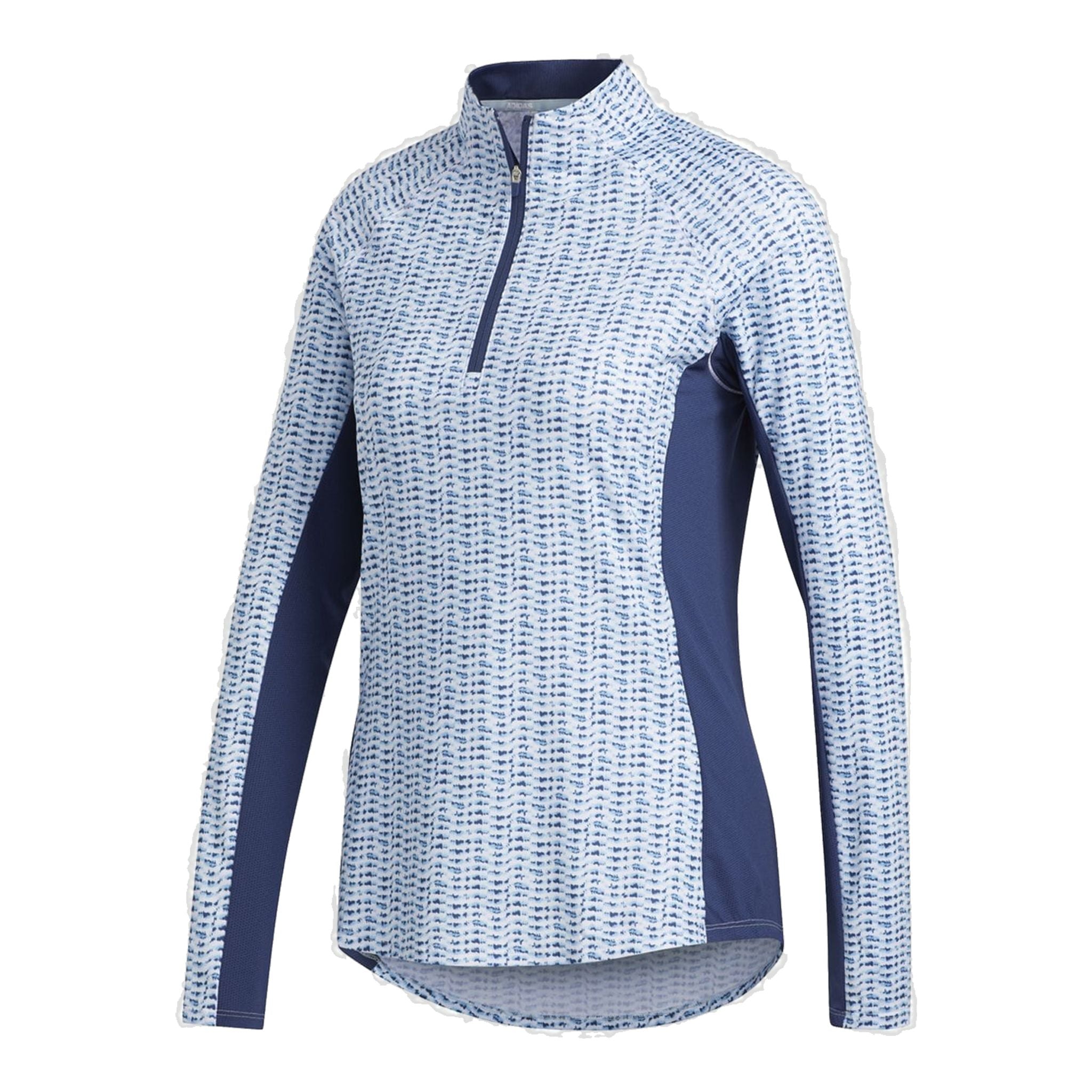 Polo Adidas W Aeroready UPF50 imprimé manches longues blanc/bleu ciel femme