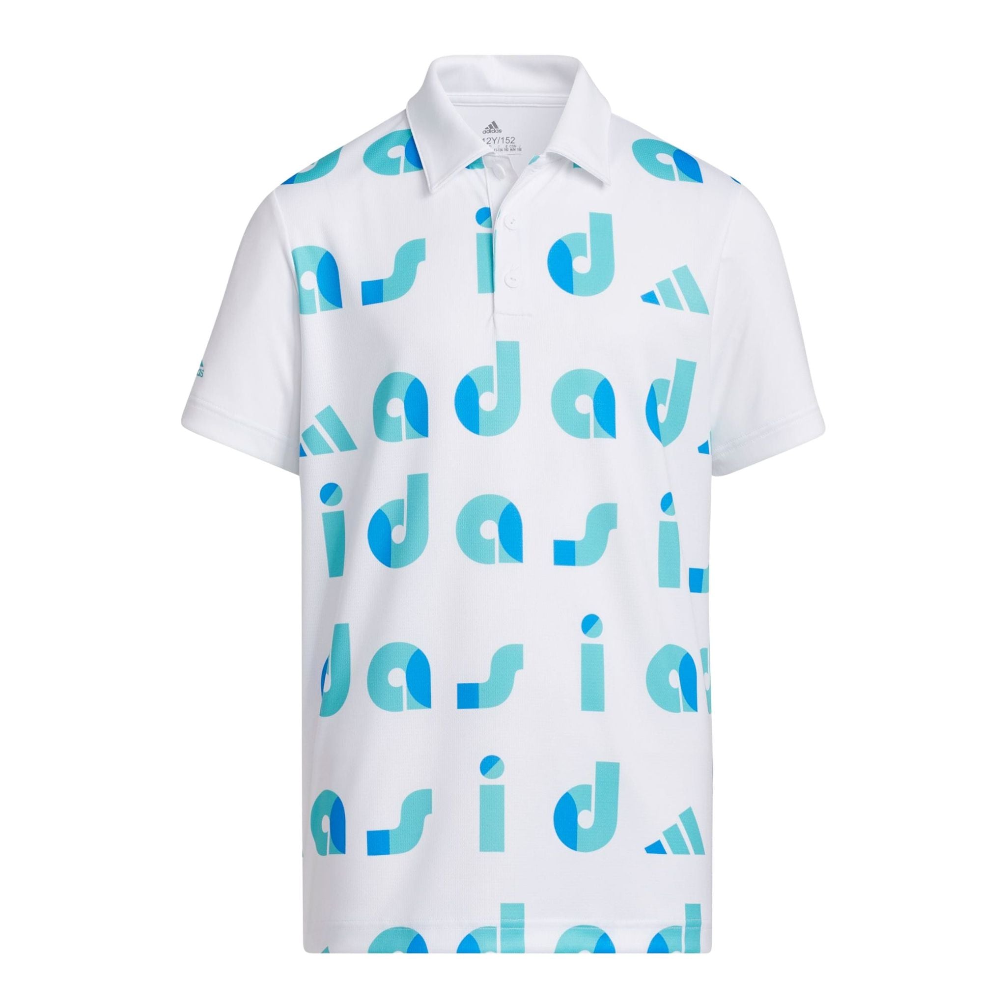 Polo Adidas Jr. Graphic Semi Mint Rush/Blue Rush/Blanc