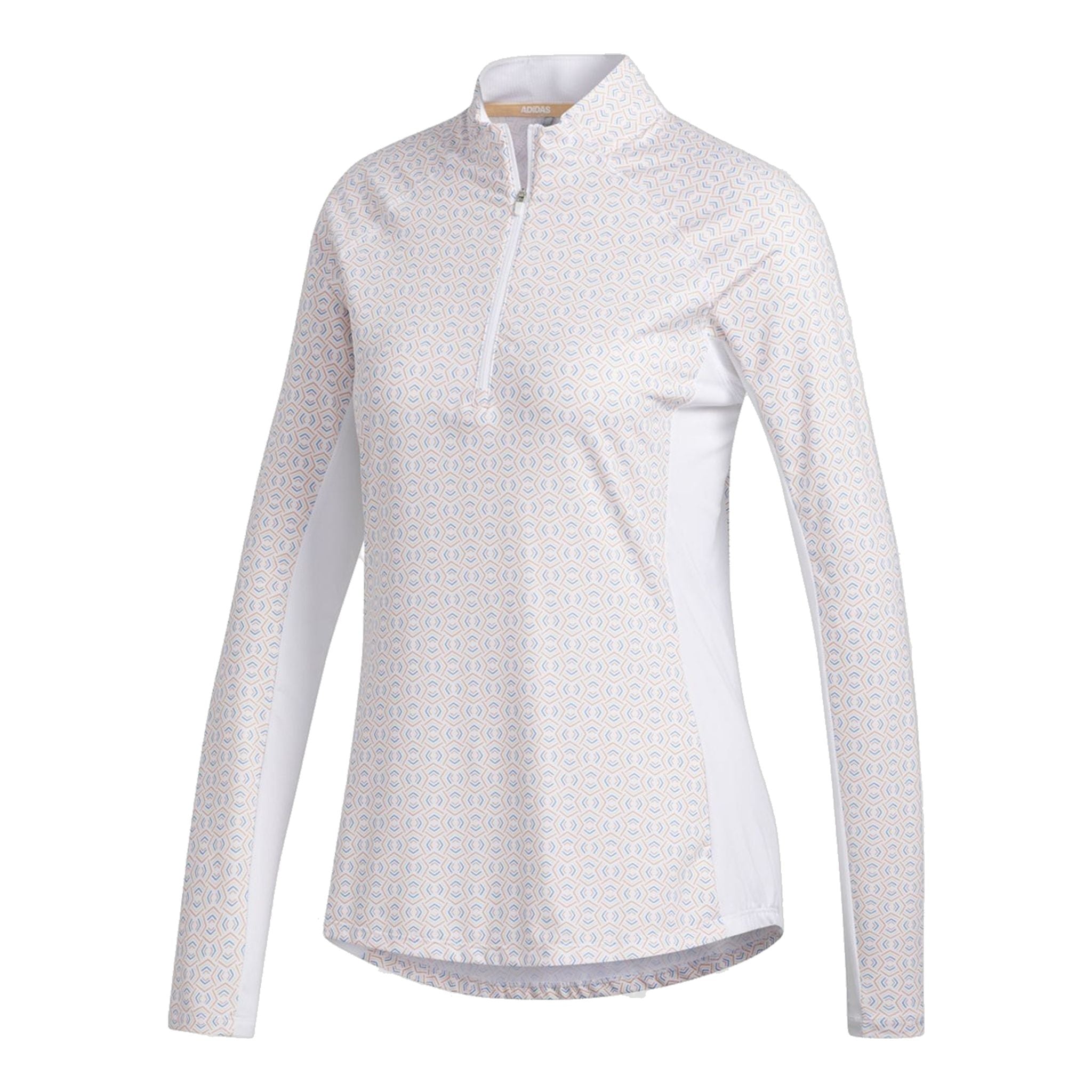 Polo Adidas W Aeroready UPF50 manches longues blanc/orange pour femme