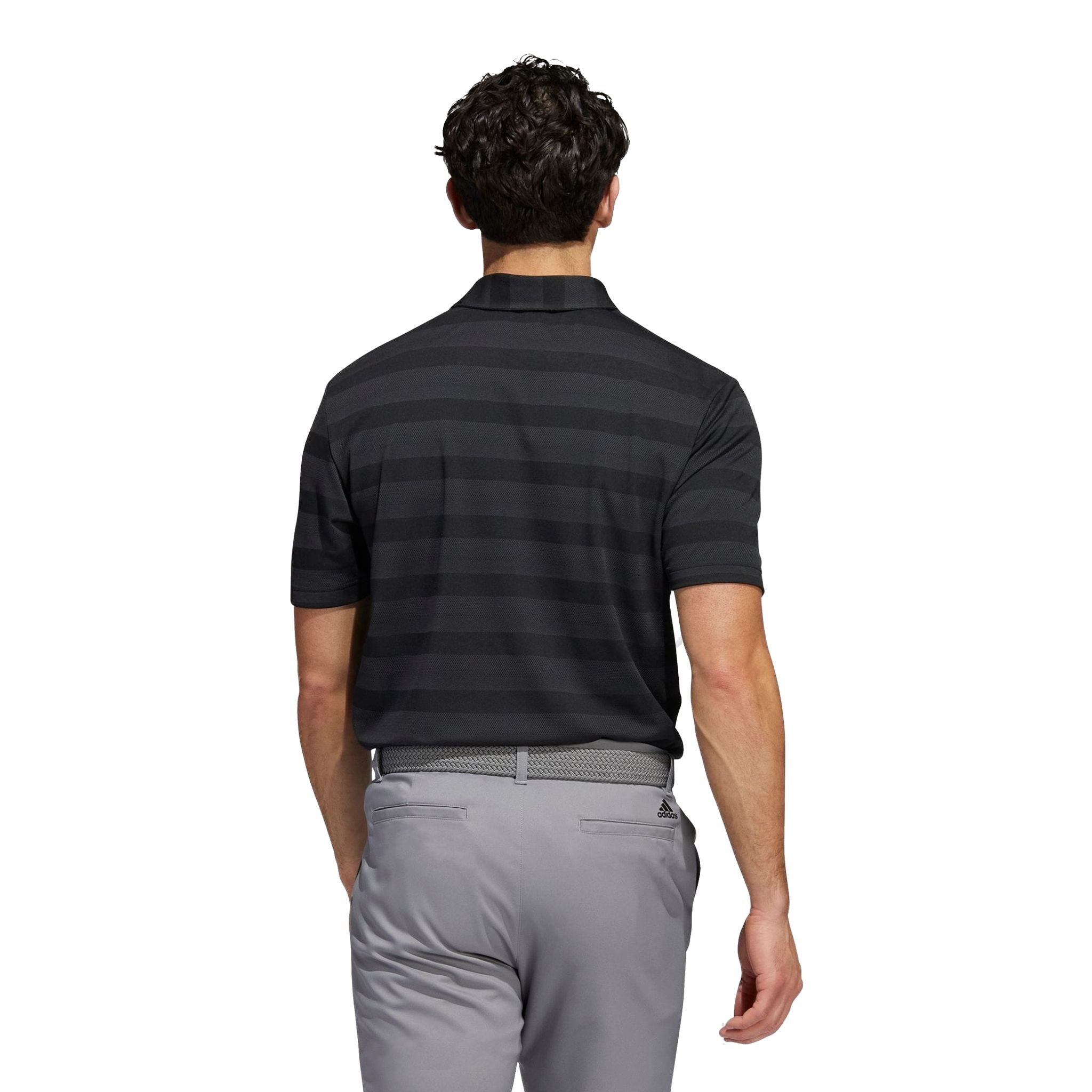 Polo Adidas M à rayures bicolores noir/gris, taille 6 homme