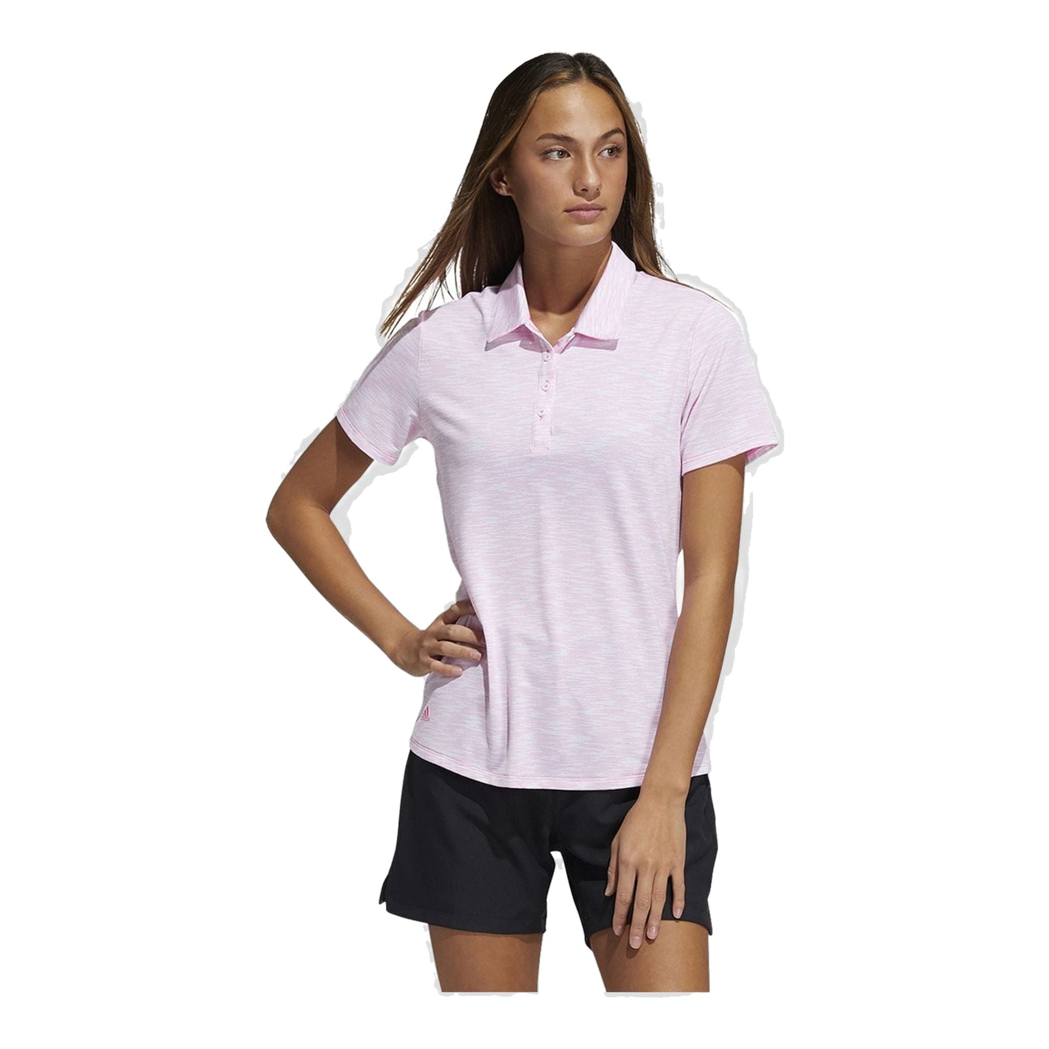 Polo Adidas W Spacedye SS blanc/rose pour femme