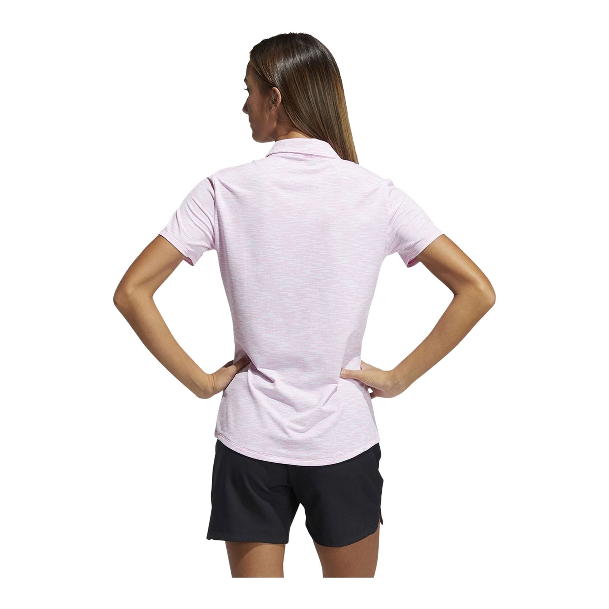 Polo Adidas W Spacedye SS blanc/rose pour femme