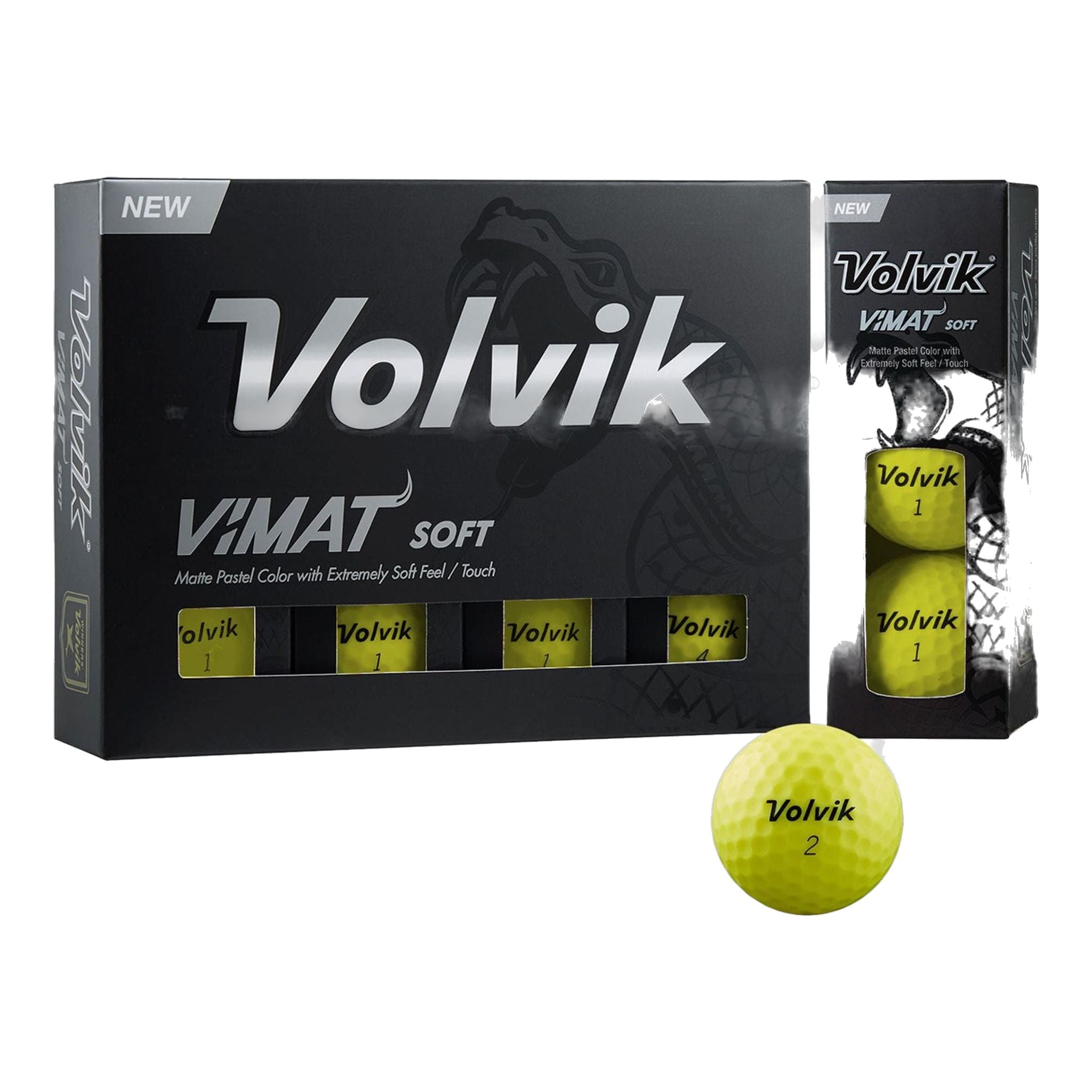 Volvik Vimat Soft 2022, 12 boules jaunes