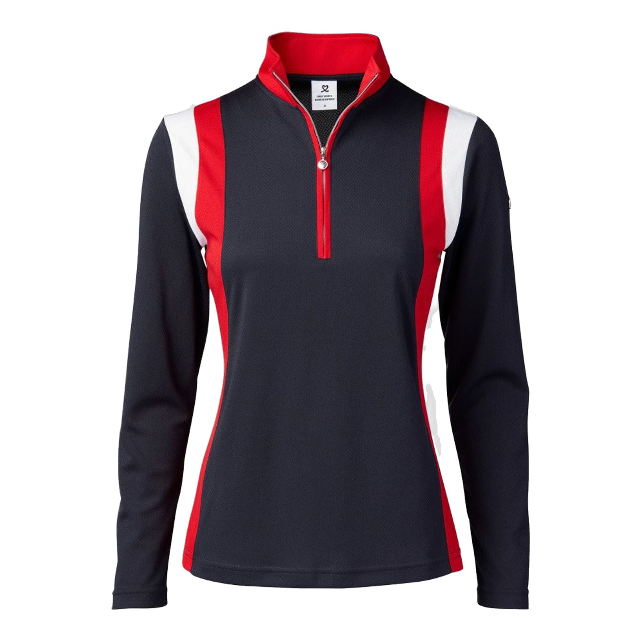 Polo à manches courtes Wilona de Daily Sports, col demi-col, bleu marine, femme