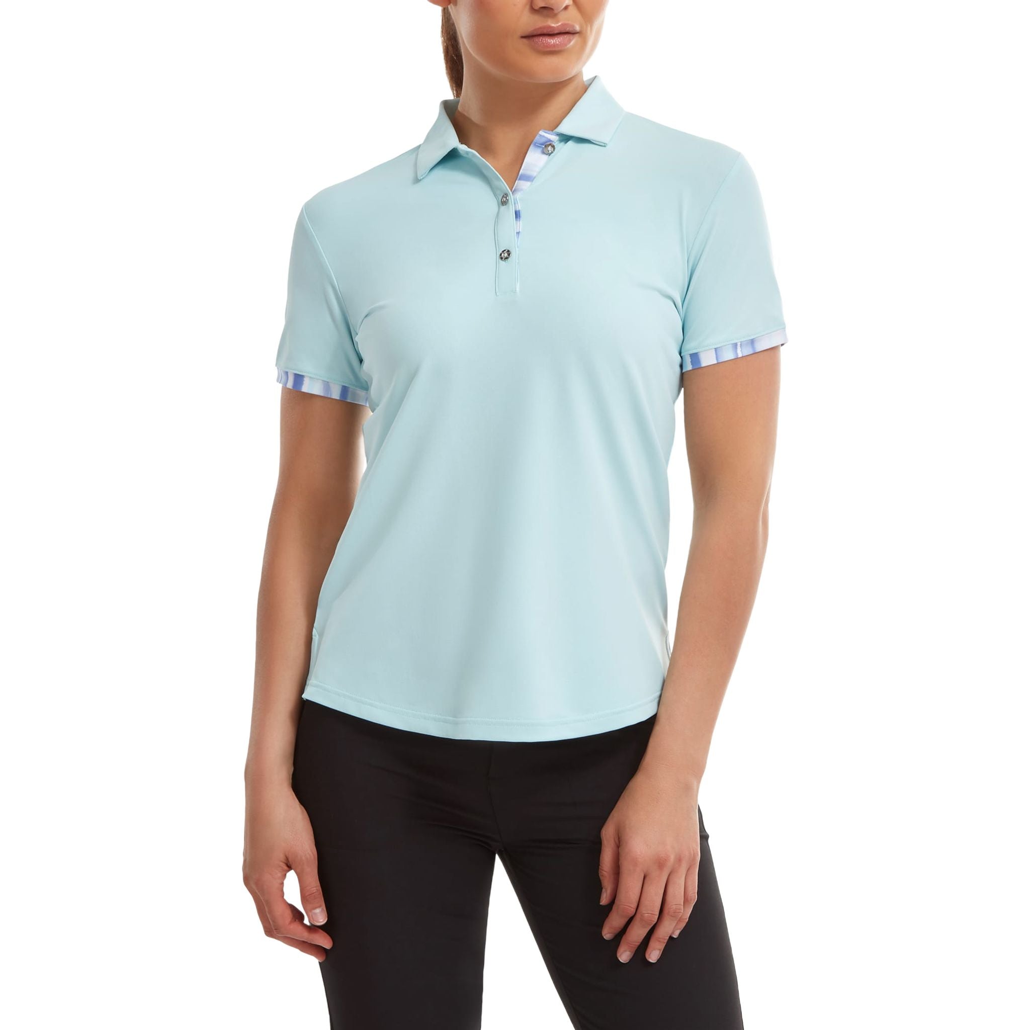 Polo Footjoy à bordure aquarelle en piqué pour femme