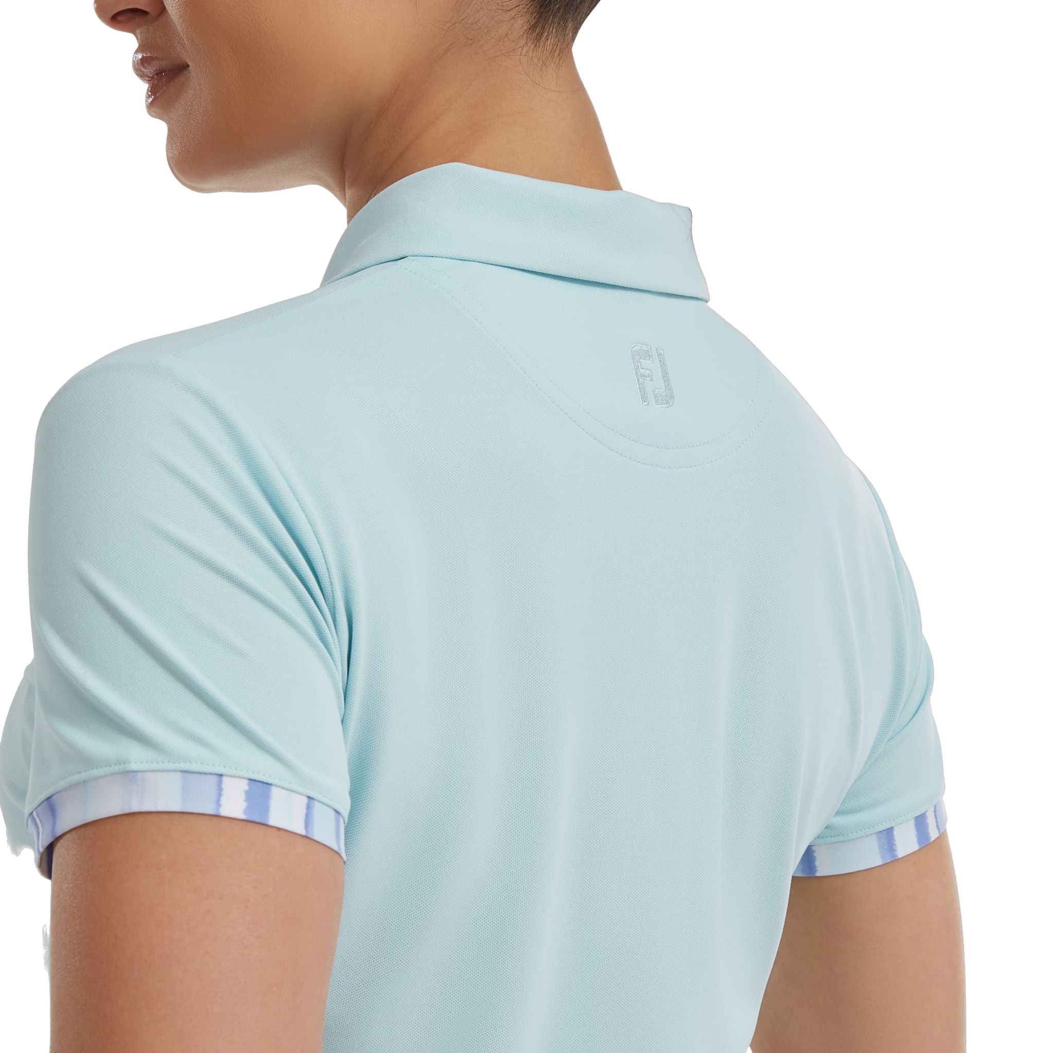 Polo Footjoy à bordure aquarelle en piqué pour femme