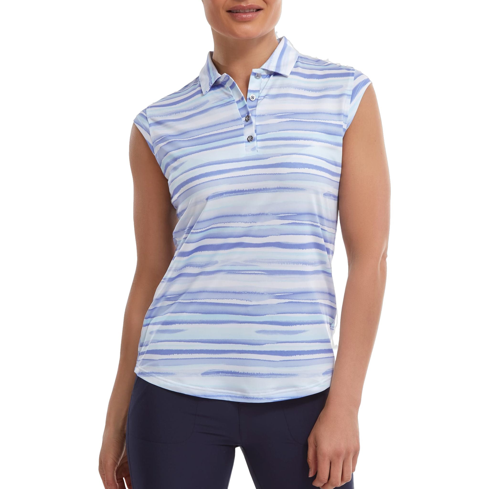 Polo Footjoy Lisle à manches courtes et imprimé aquarelle pour femme