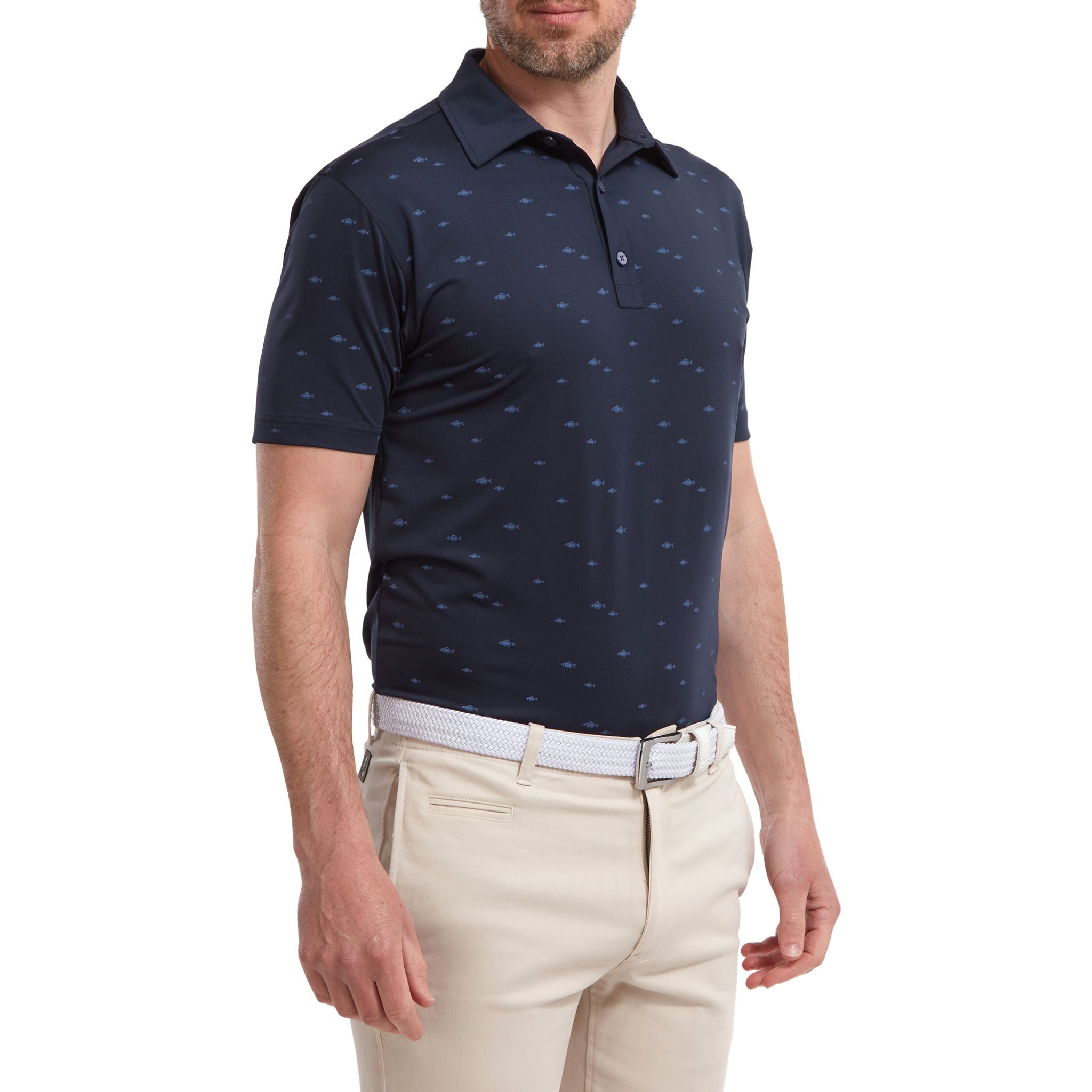 Polo homme Footjoy Lisle à imprimé banc de poissons