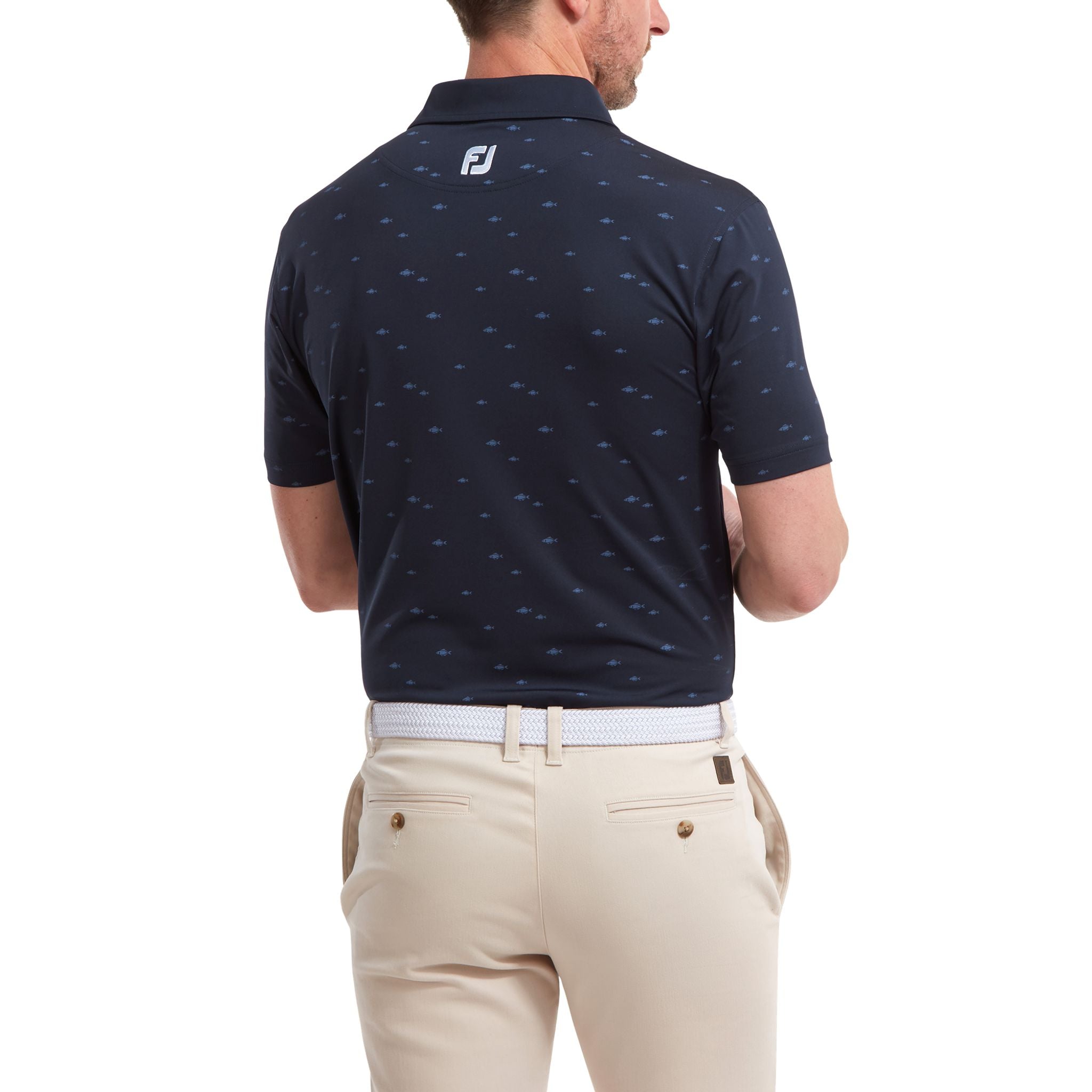 Polo homme Footjoy Lisle à imprimé banc de poissons