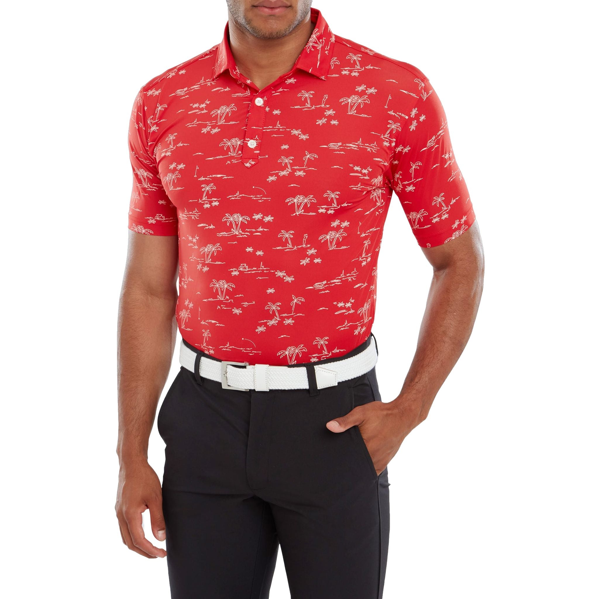 Polo Footjoy Tropic à imprimé golf pour homme