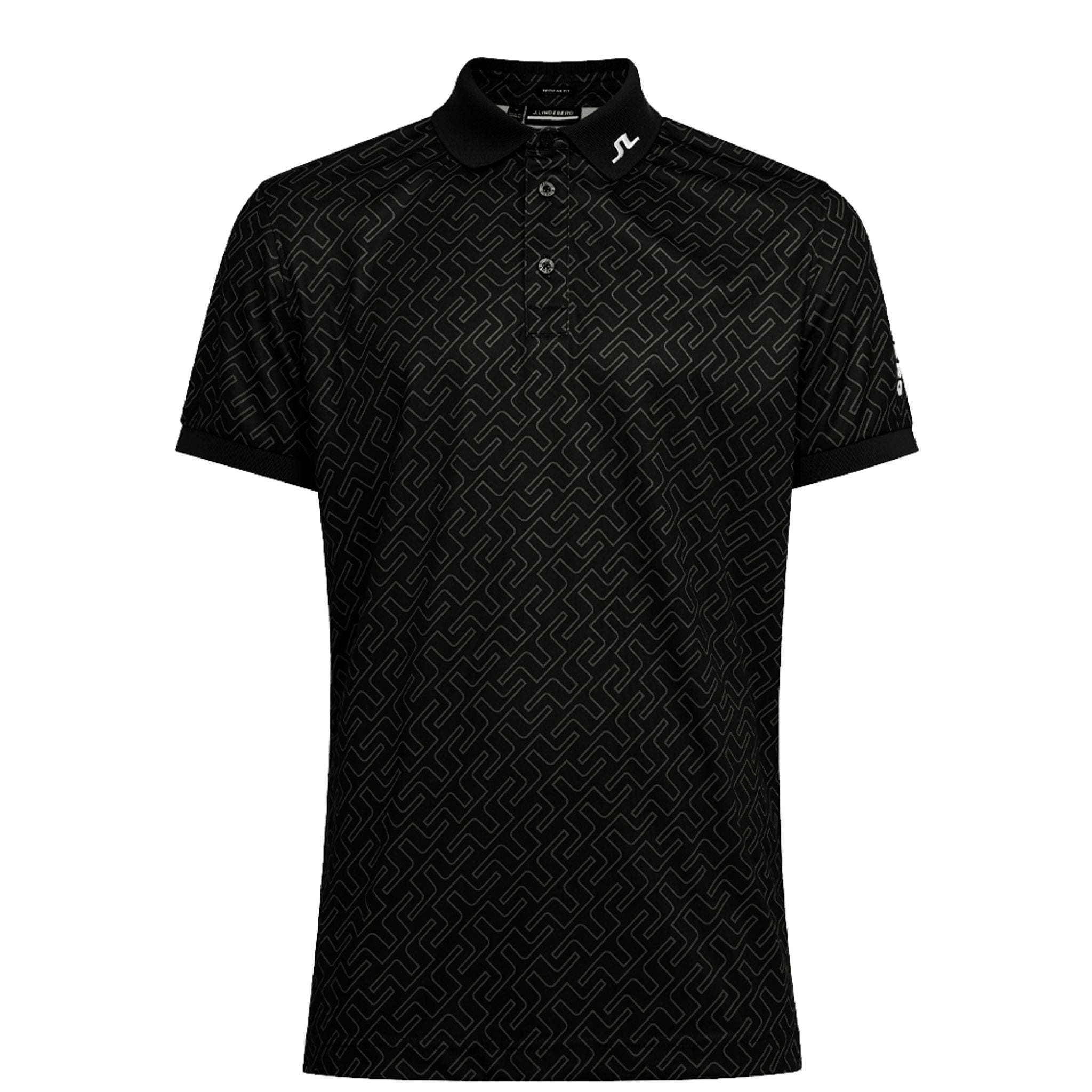 Polo imprimé J. Lindeberg M Tour Tech Reg Fit JL Navy Bridge Mono pour homme