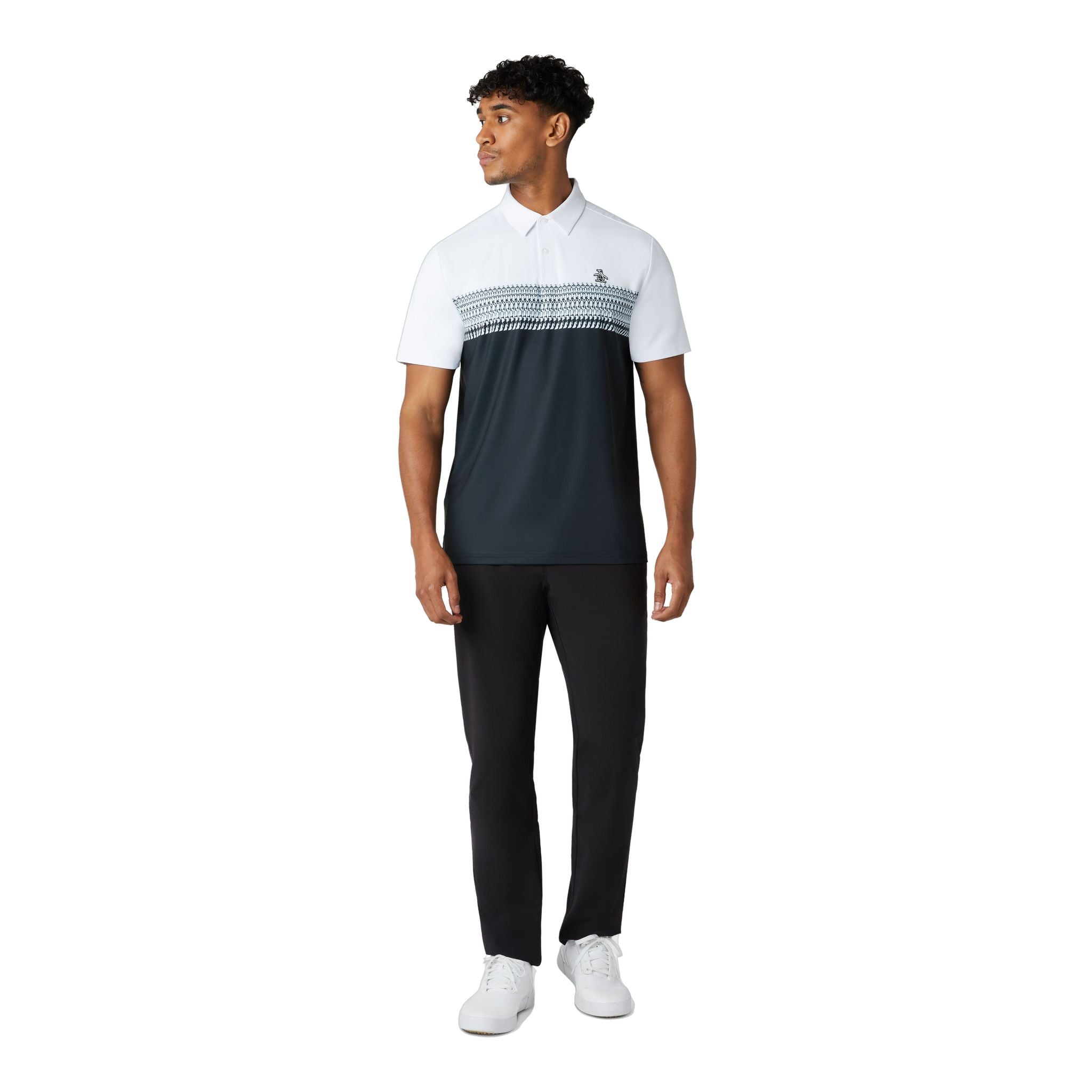 Polo homme Original Penguin Engineered à rayures imprimées.