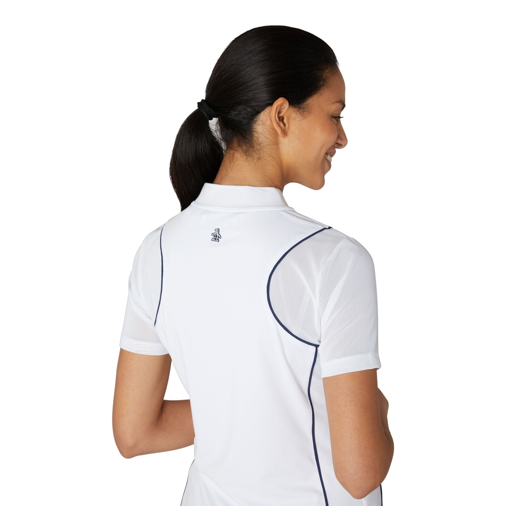 Chemise à manches en maille Original Penguin avec fermeture éclair sur le devant pour femme