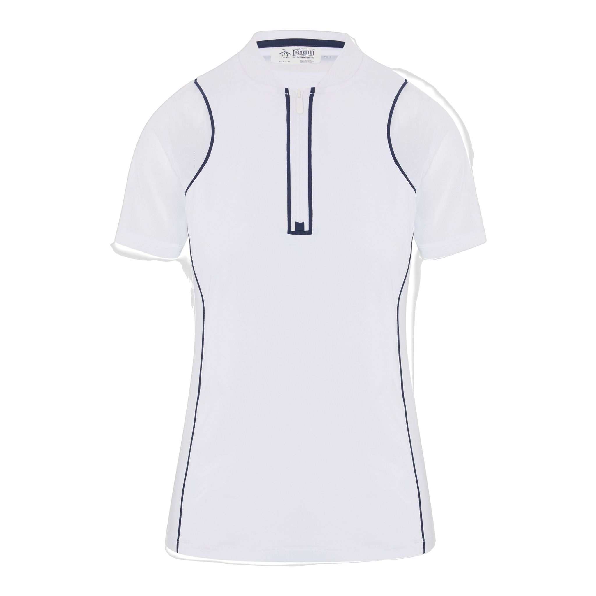 Chemise à manches en maille Original Penguin avec fermeture éclair sur le devant pour femme