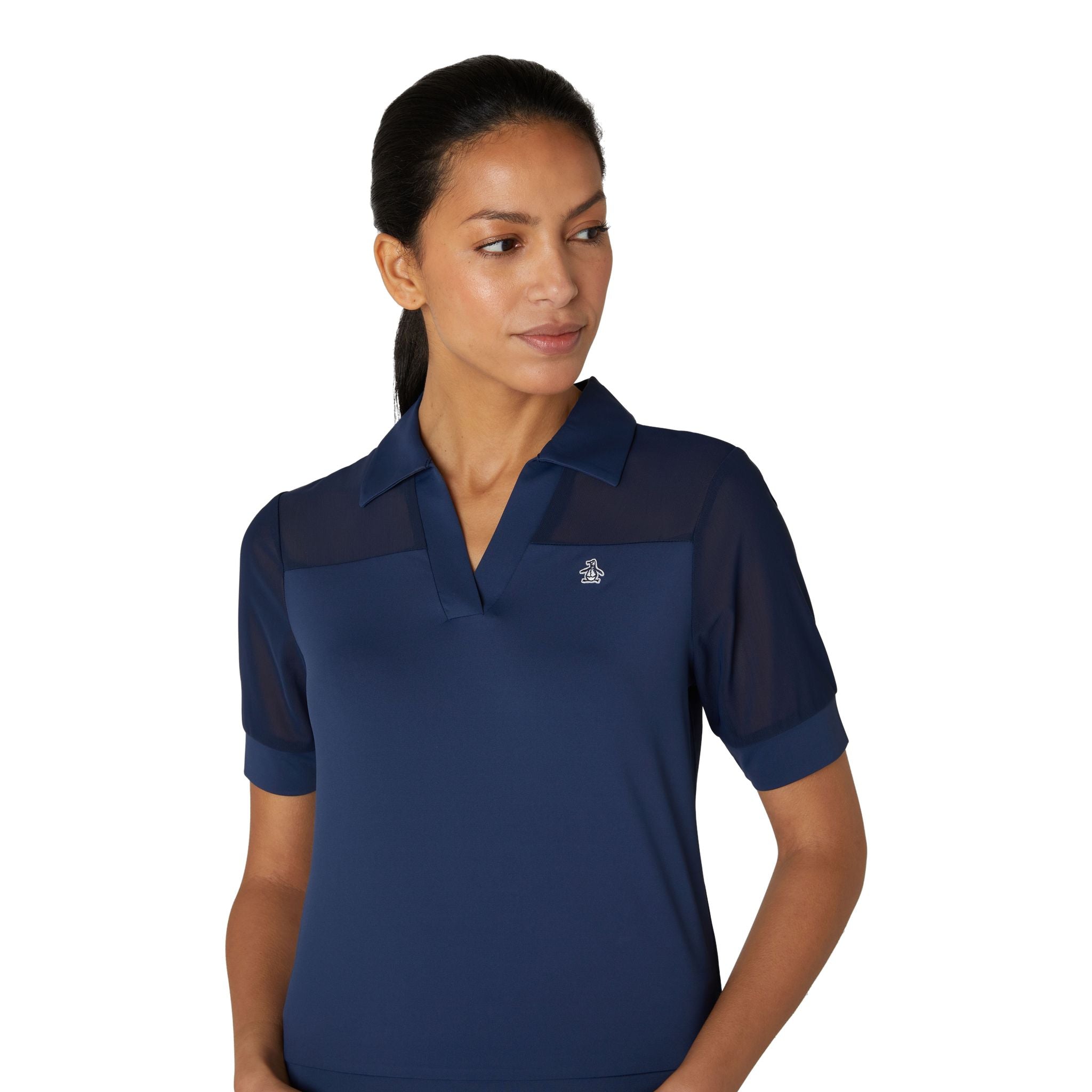 Polo Original Penguin à manches courtes en maille pour femme