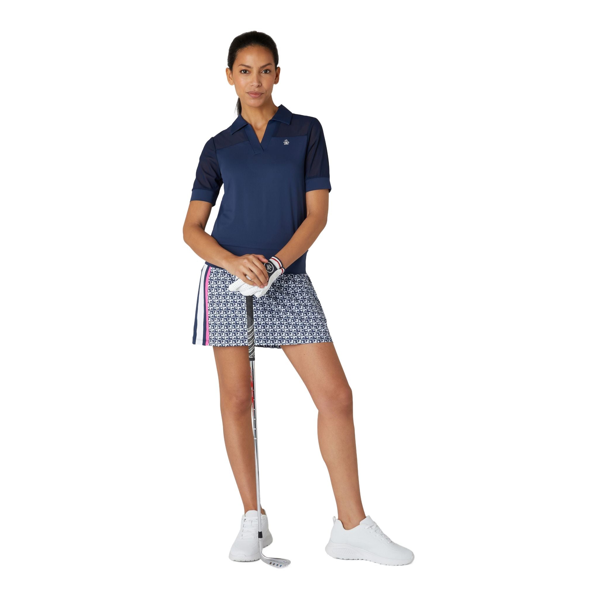 Polo Original Penguin à manches courtes en maille pour femme