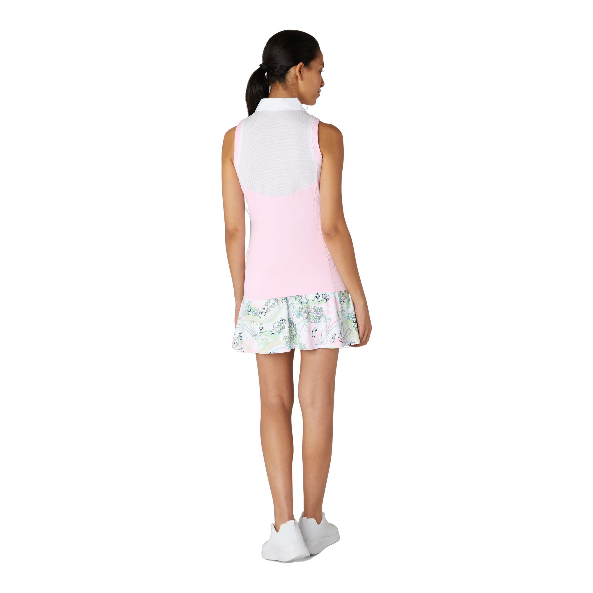 Polo Original Penguin sans manches à dos en maille et blocs de couleur pour femme