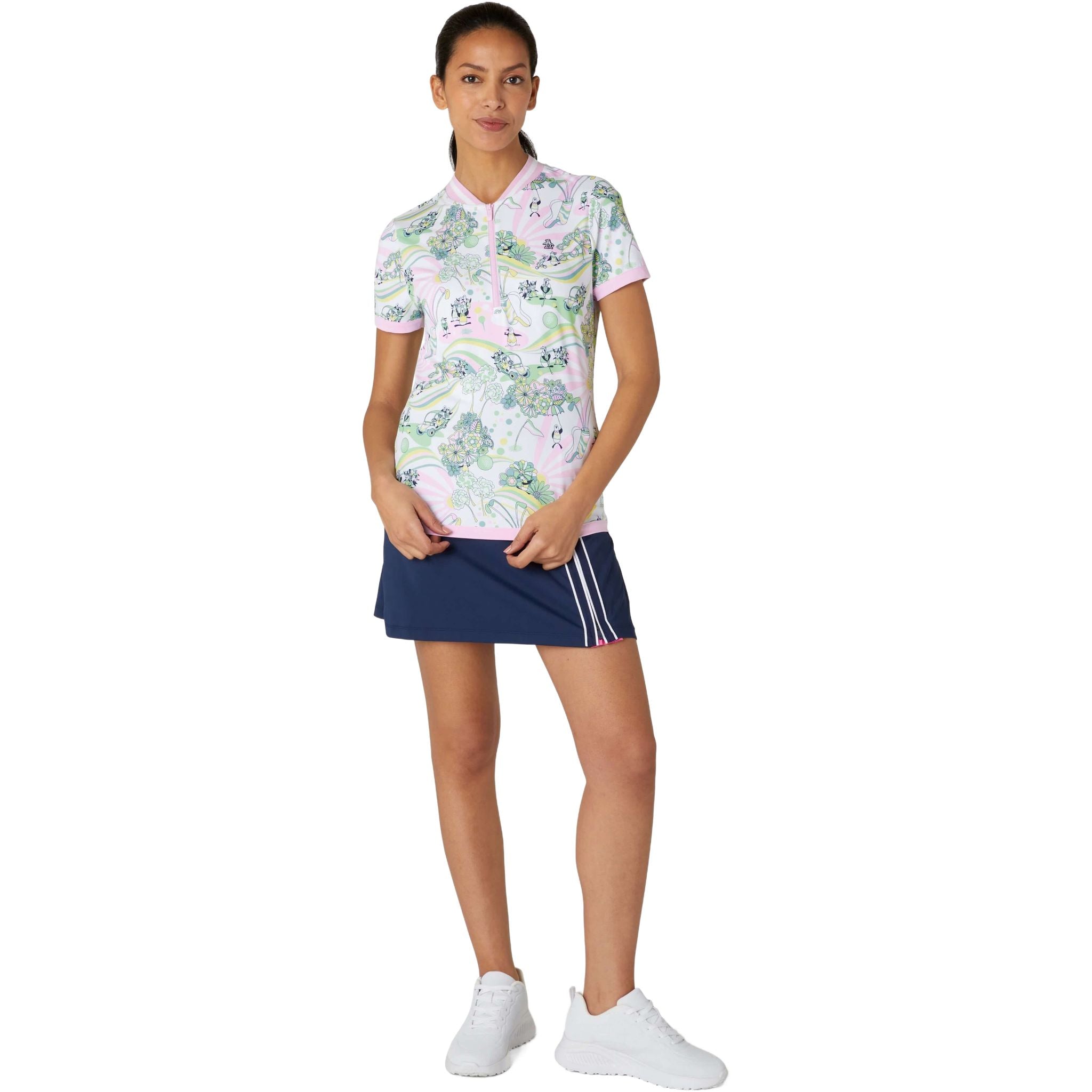 Polo zippé imprimé Original Penguin Groovy Pete pour femme