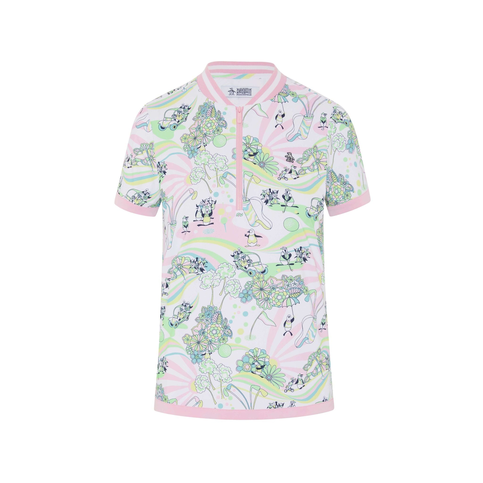 Polo zippé imprimé Original Penguin Groovy Pete pour femme