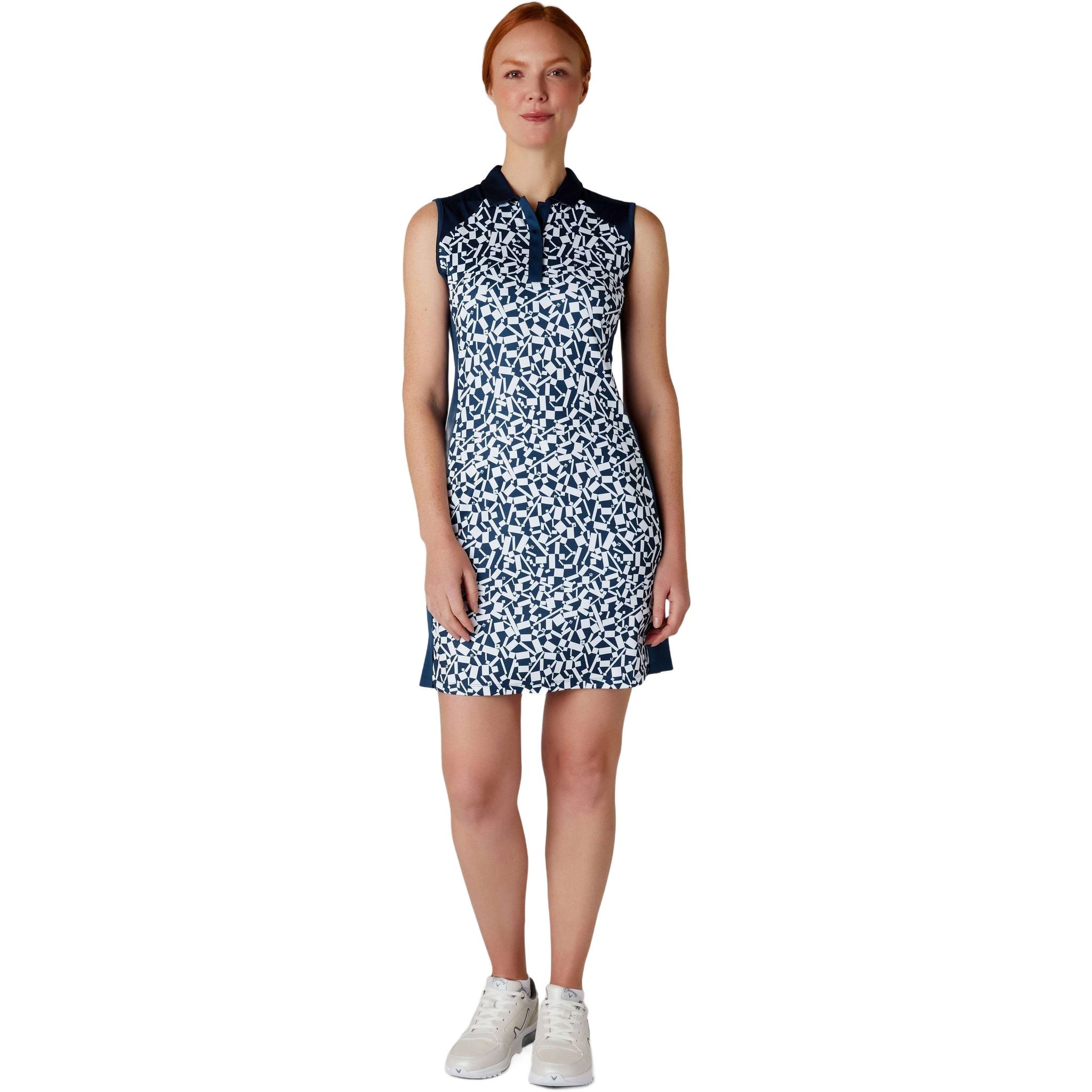Robe sans manches Callaway bicolore à géométrie pour femme
