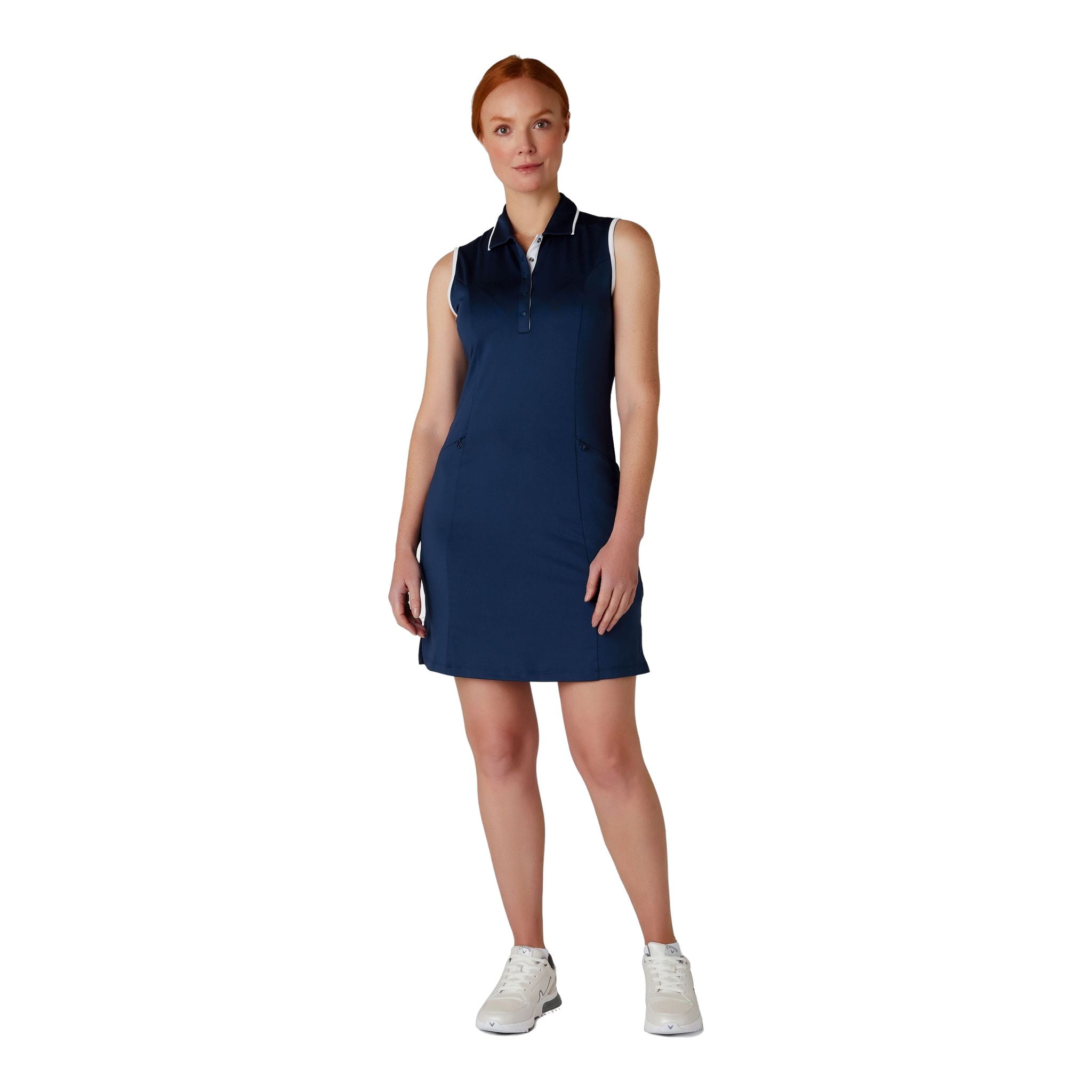 Robe Callaway sans manches à boutons-pression pour femme