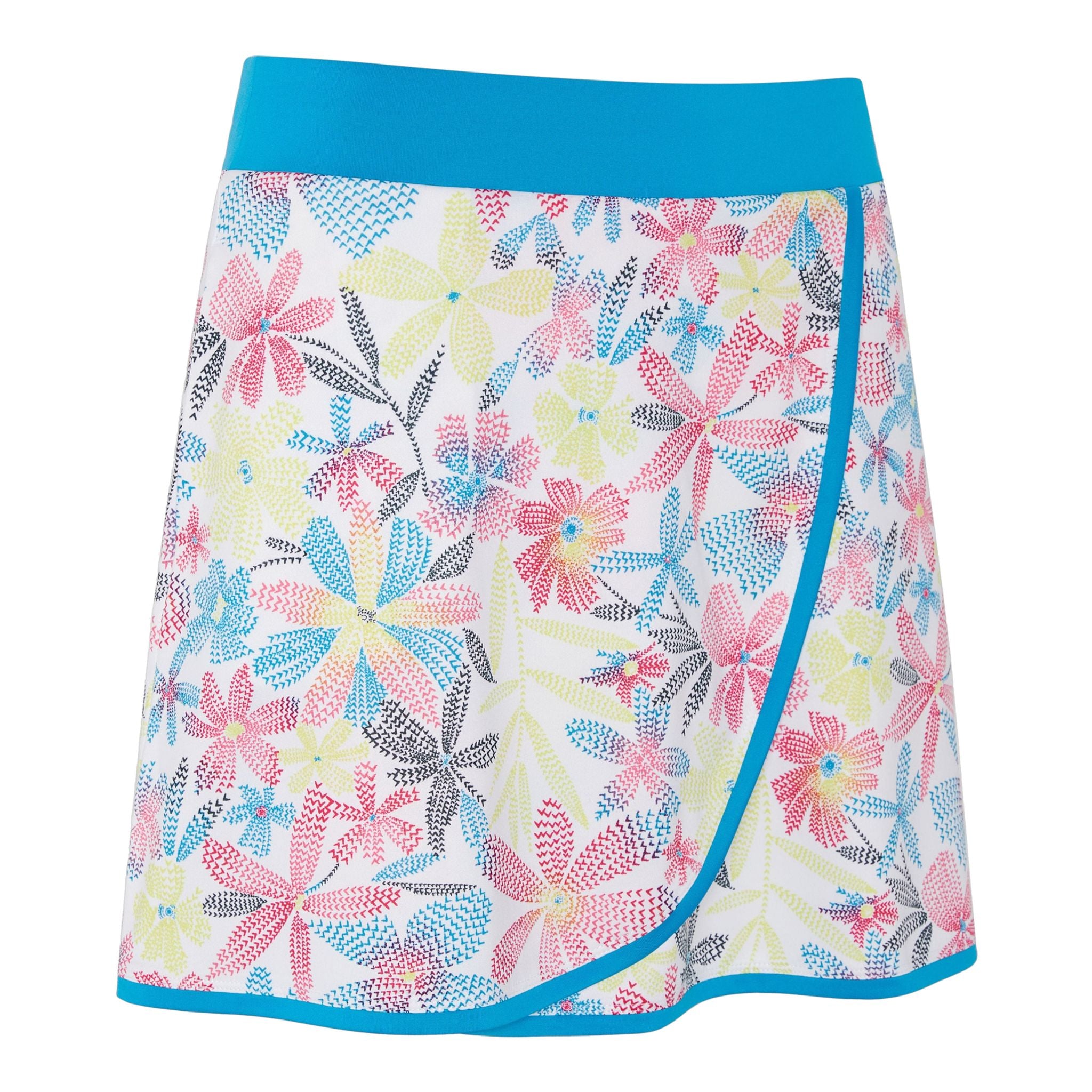 Jupe-short portefeuille Callaway pour femme, motif floral à chevrons