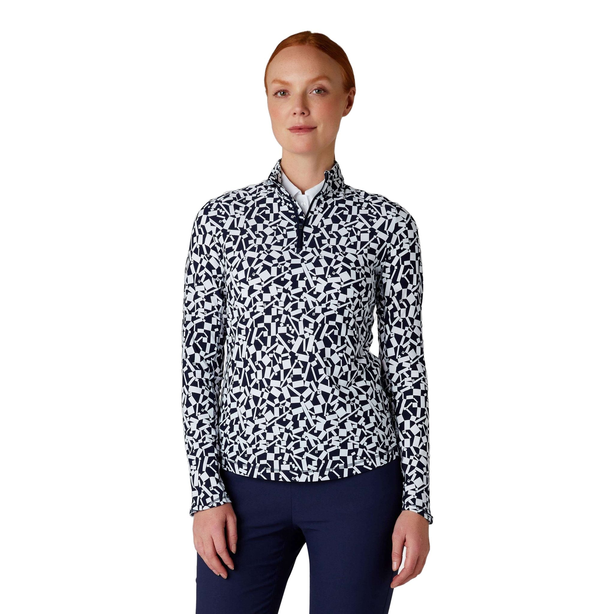 Callaway Two Toned Geo Printed Shirt Damen