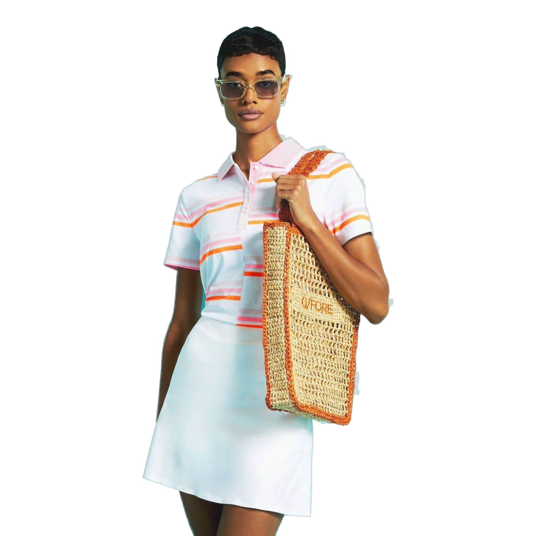 Polo technique à rayures dégradées décalées GFORE pour femme