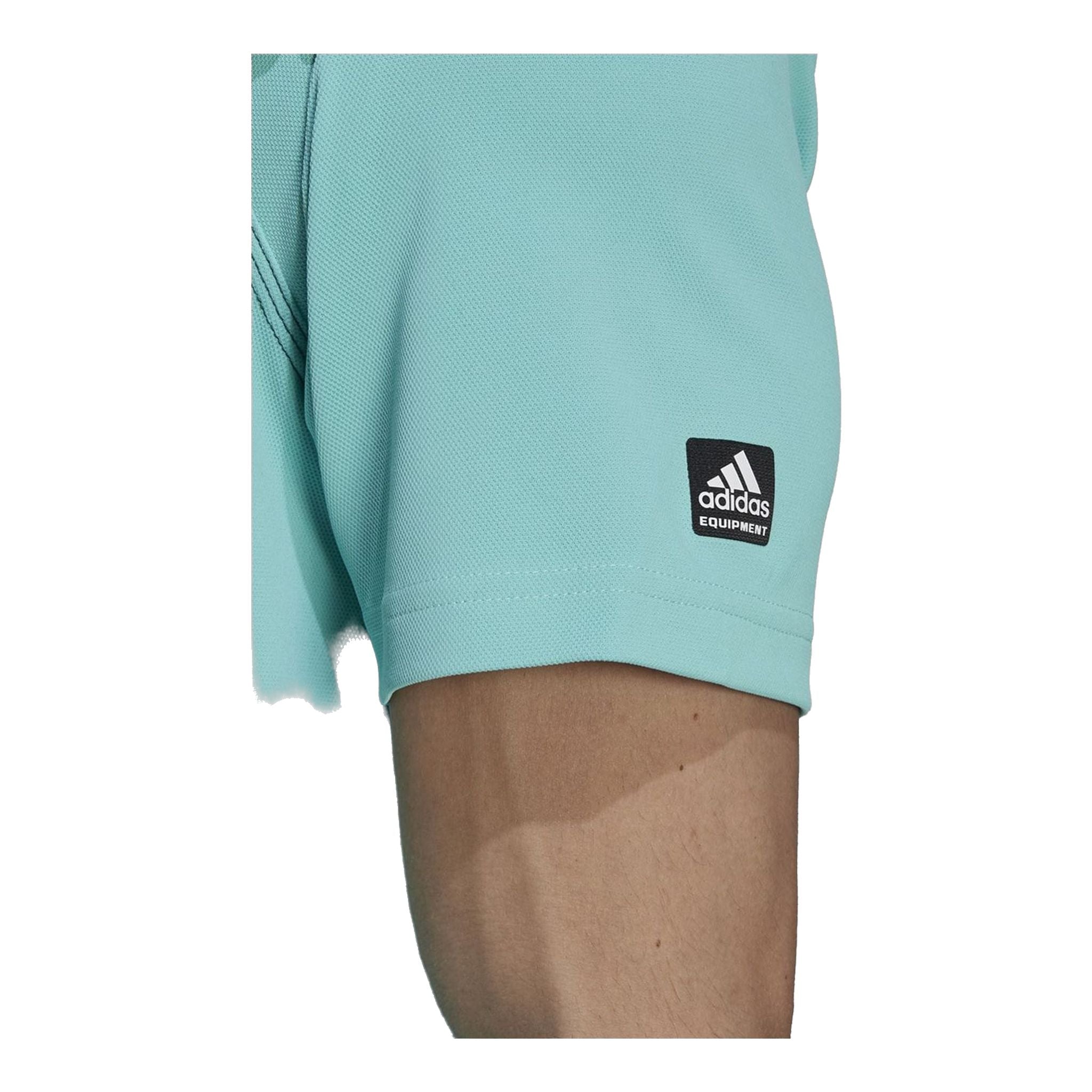 Polo Adidas Equipment à fermeture éclair, piqué, manches courtes, menthe, homme