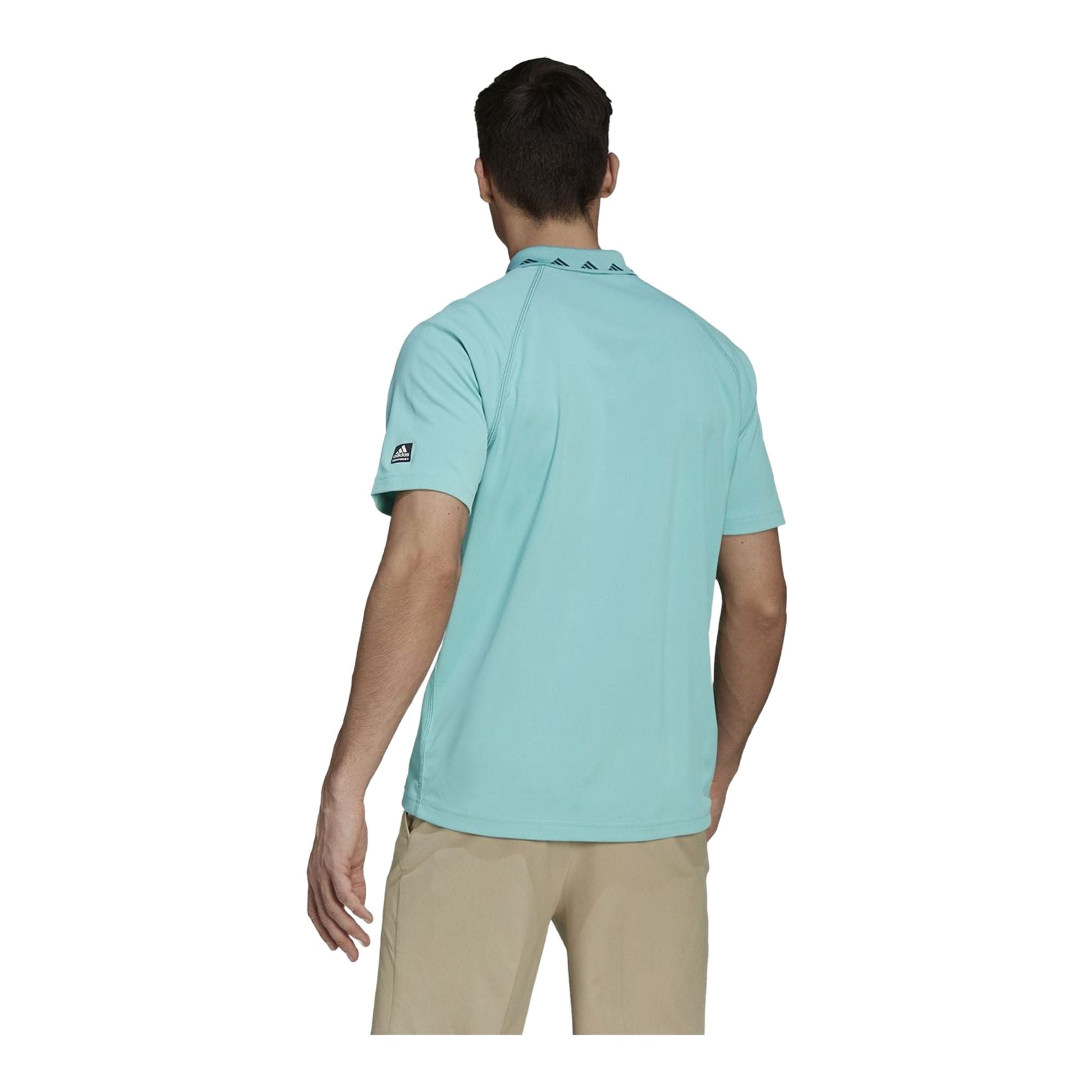 Polo Adidas Equipment à fermeture éclair, piqué, manches courtes, menthe, homme