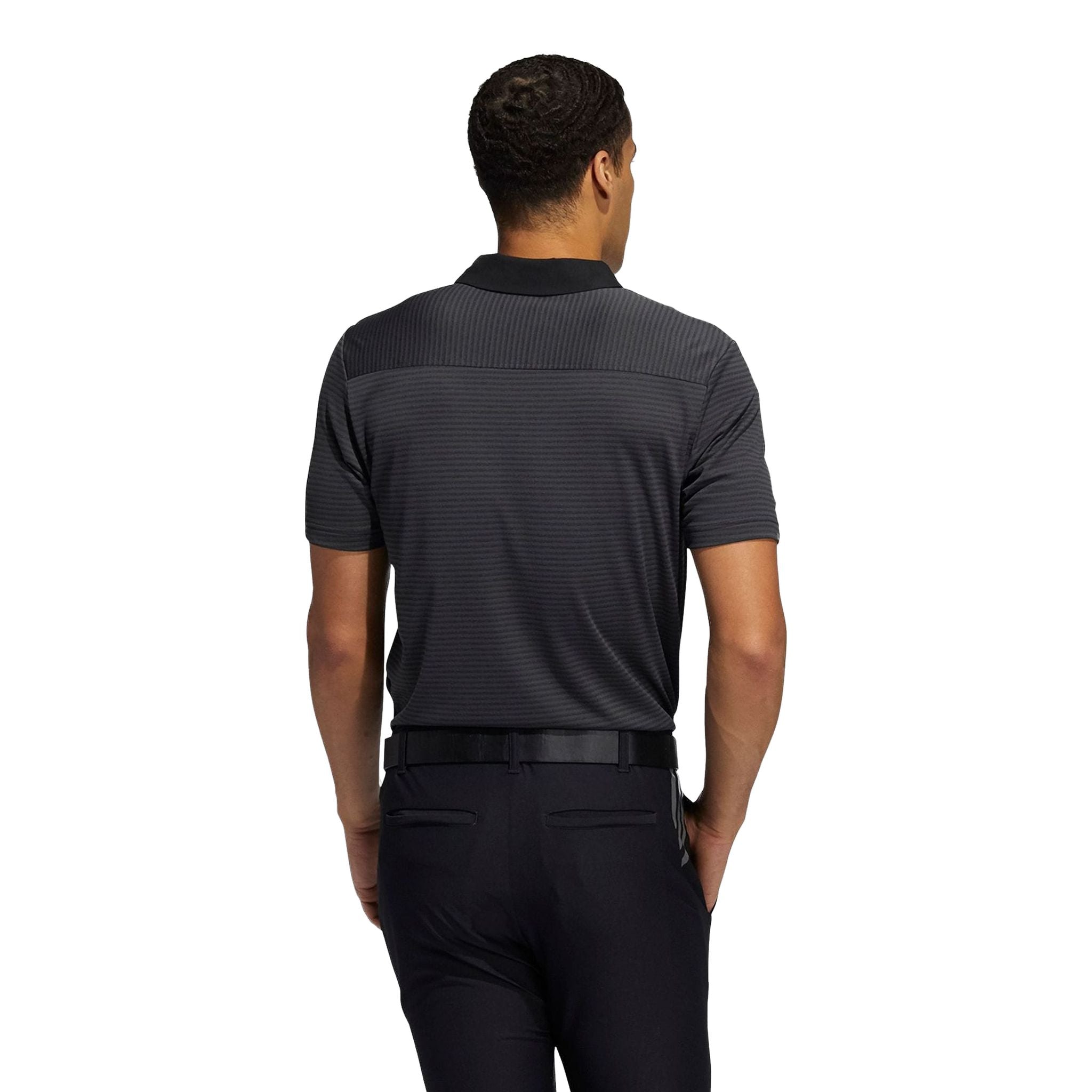 Polo Adidas M Heat Ready Microstripe Noir Carbone Homme