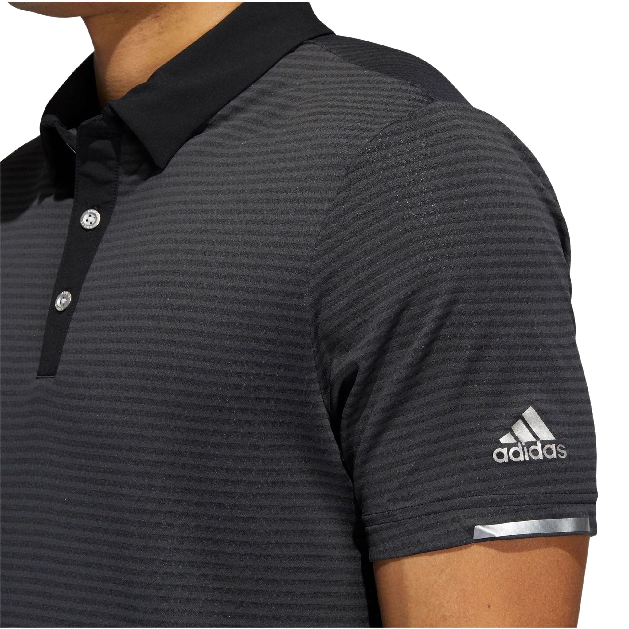Polo Adidas M Heat Ready Microstripe Noir Carbone Homme