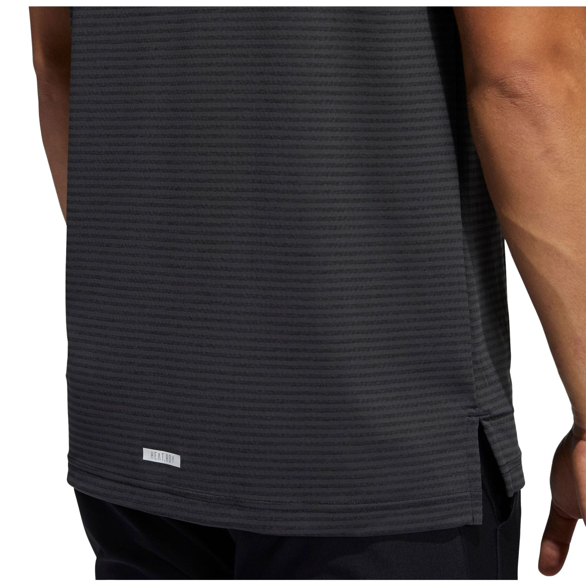 Polo Adidas M Heat Ready Microstripe Noir Carbone Homme